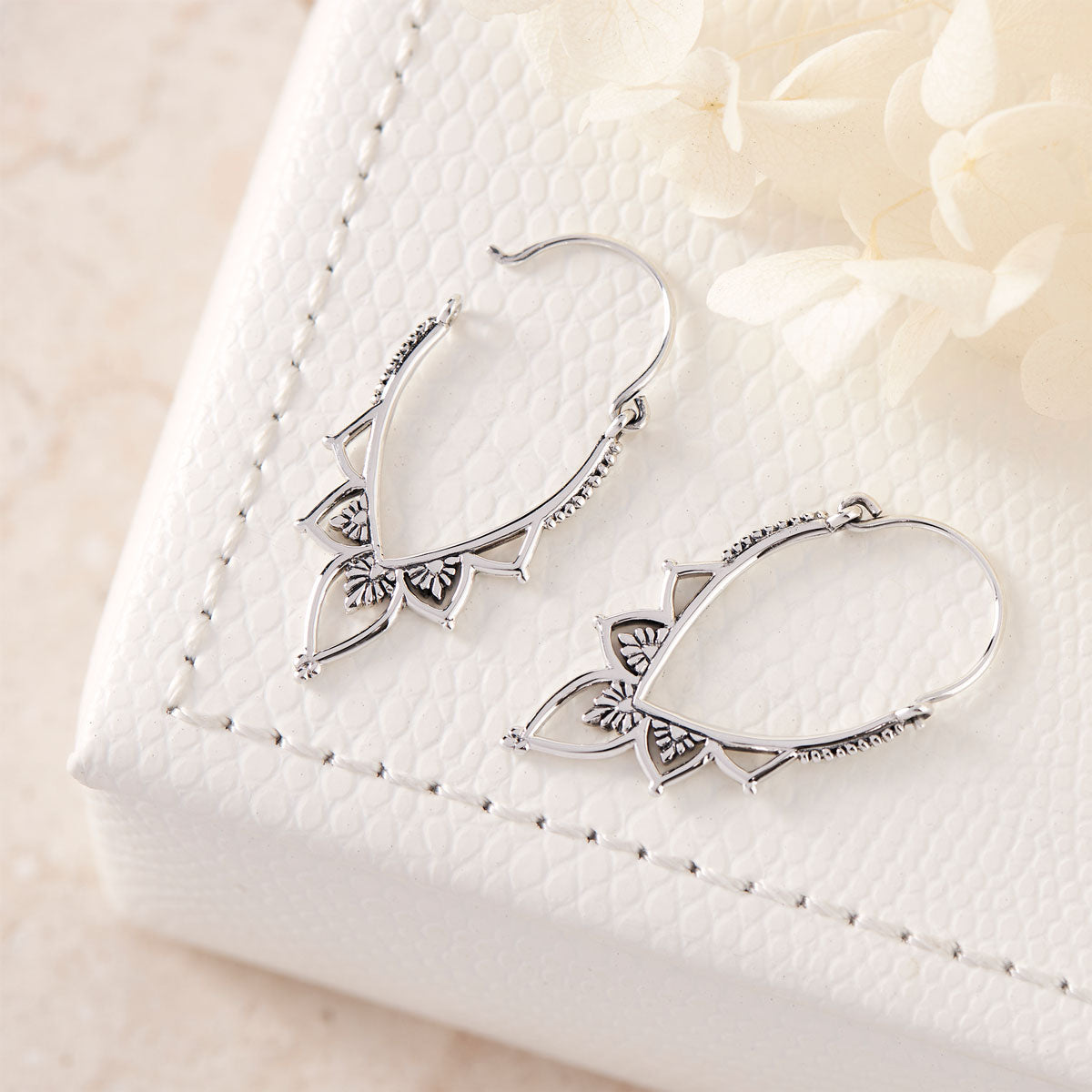 Elegant Love Lace Hoop Earrings for Women - Romantic Floral Design, Lightweight & Comfortable - Perfect for Weddings, Date Nights & Special Occasions