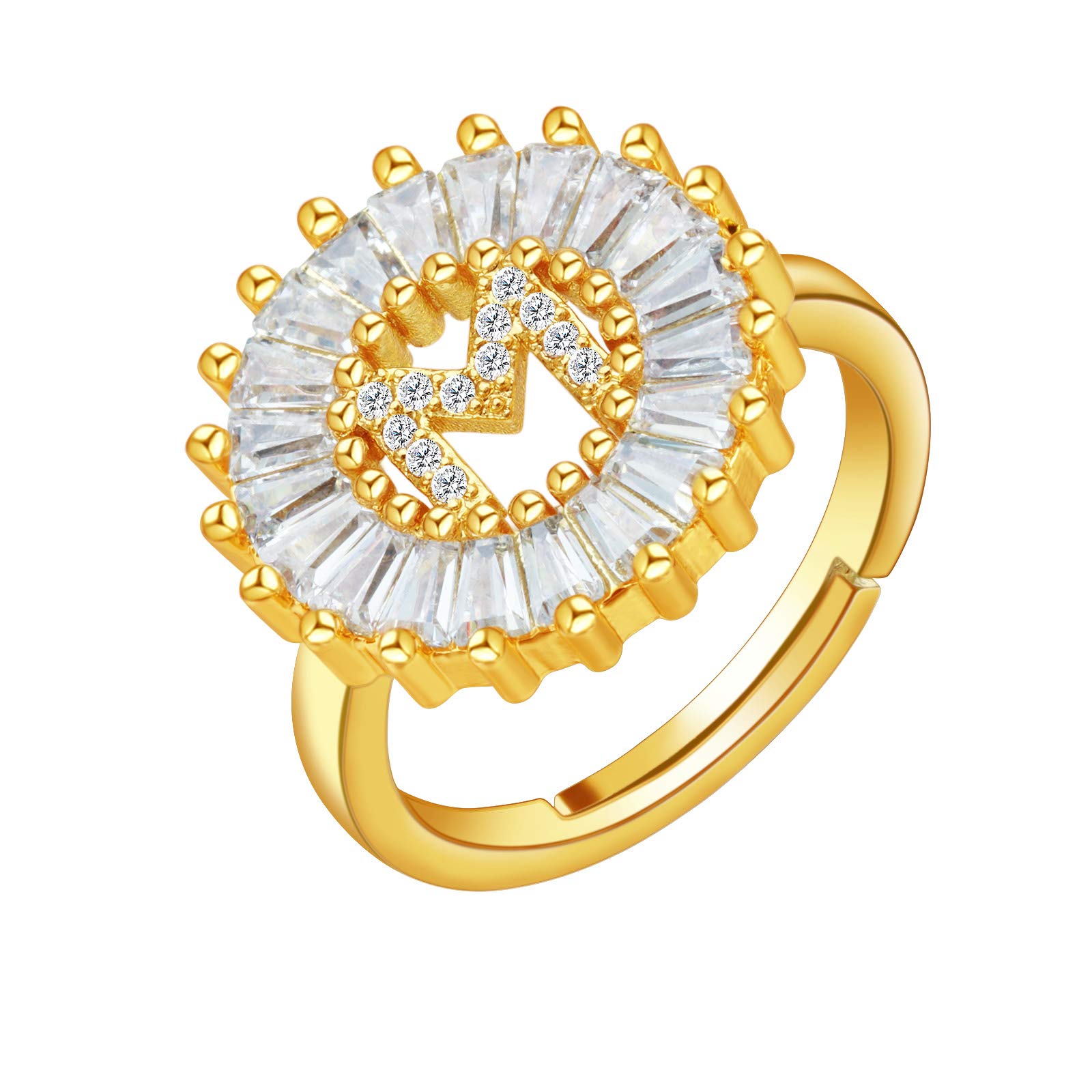 COTTVOTT Adjustable Initial Letter Knuckle Ring - A-Z Alphabet Open Rings for Women & Girls | Perfect for Gifts, Fashion Jewelry, and Everyday Wear