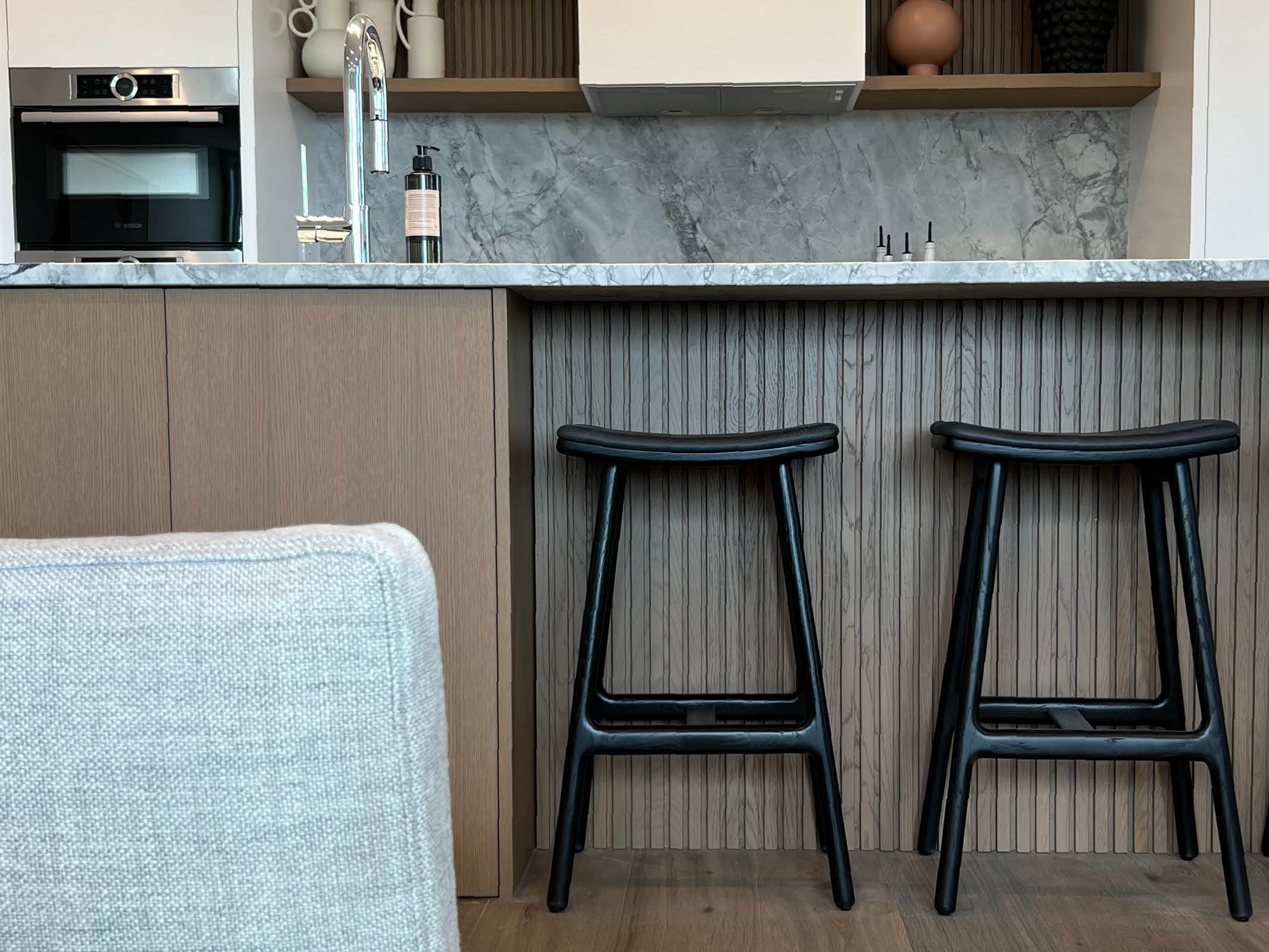 Unique Upholstered Stool - Modern Accent Stool for Living Room, Bedroom & Entryway - Comfortable & Stylish Home Decor Furniture