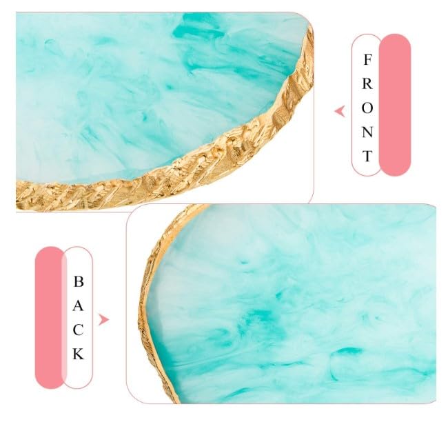 Professional Nail Art Palette with Golden Edge - Resin Nail Polish Mixing Plate & Holder for Nail Artists - Perfect for Salon, DIY Manicure & Nail Art Display