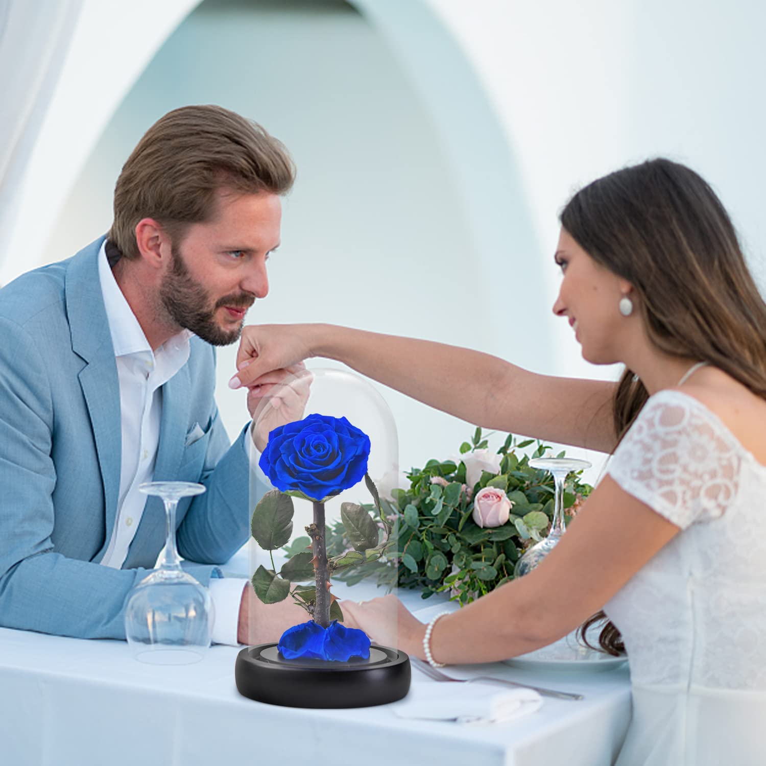 Forever Preserved Real Rose Flower in Glass Dome - Eternal Rose Gift for Women, Mom, Valentine's Day, Mother's Day, Christmas & Anniversary - Perfect Romantic Home Decor & Luxury Keepsake