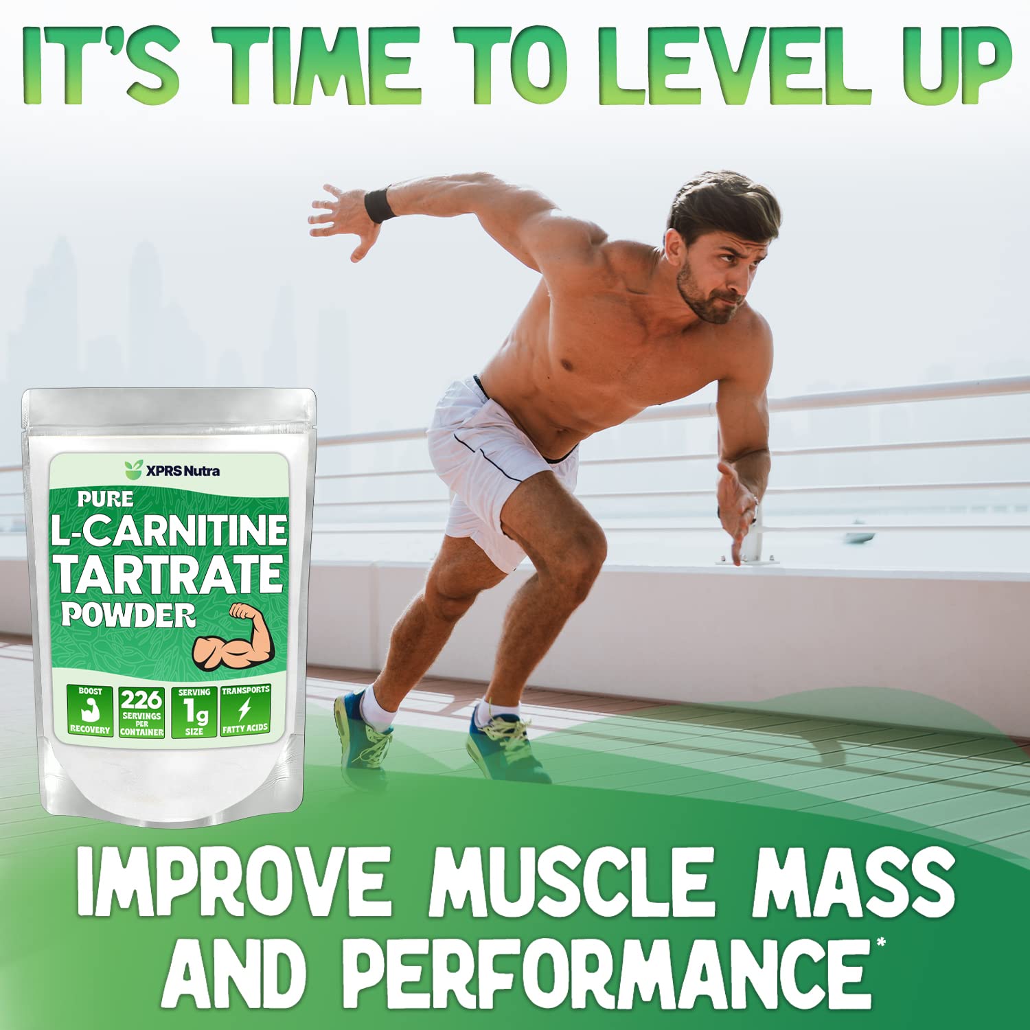Premium Pure L-Carnitine Tartrate Powder - Vegan Friendly Amino Acid Supplement for Weight Loss & Energy Boost - Bulk L-Carnitine Powder for Athletes & Fitness (4 Ounce) - Perfect for Pre-Workout & Post-Exercise Recovery