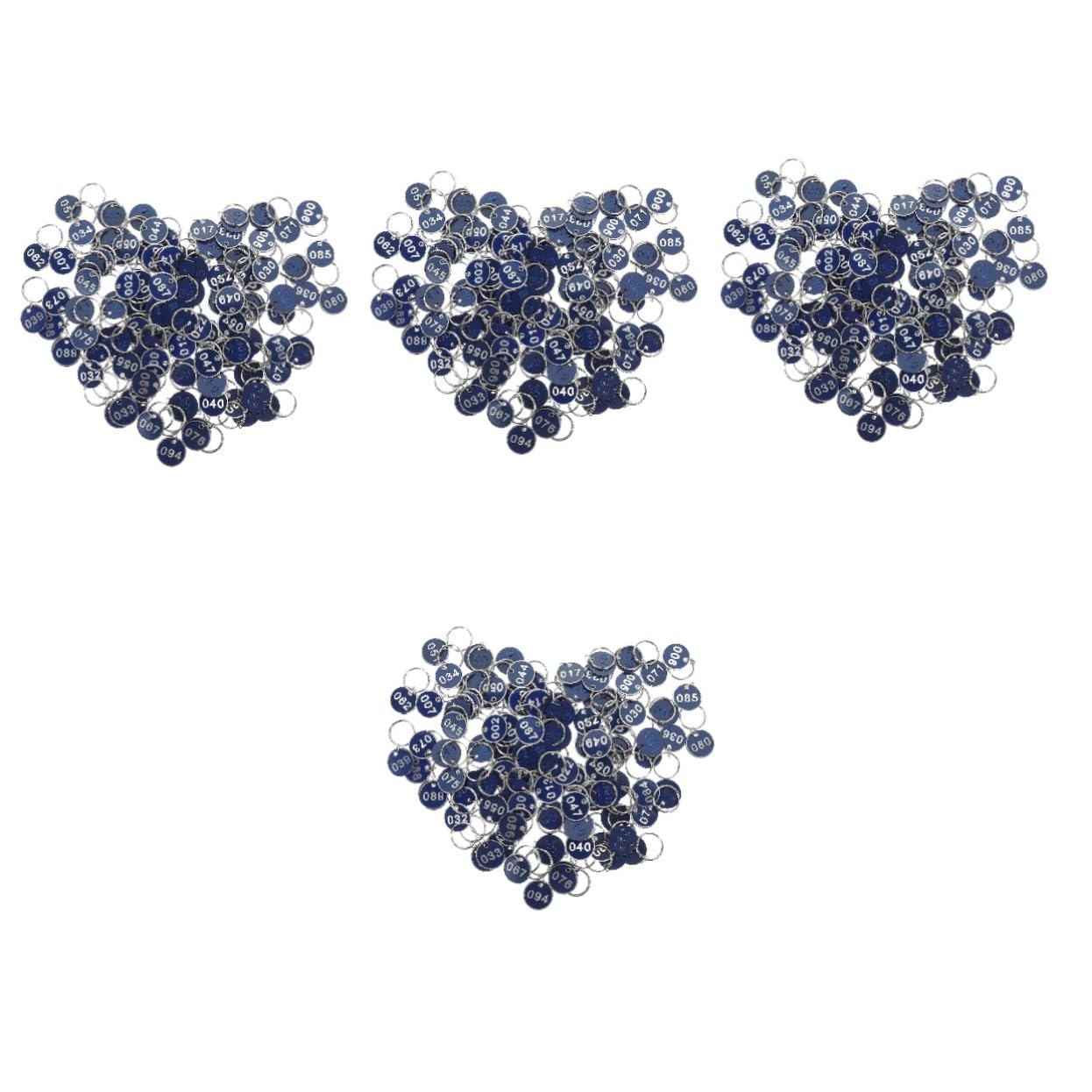 SAFIGLE 400 Pcs Aluminum Alloy Hand Sign Number Key Chains - Blue Sauna Key Tags for Locker, Storage & Organization (Perfect for Gym, Spa & Home Use)