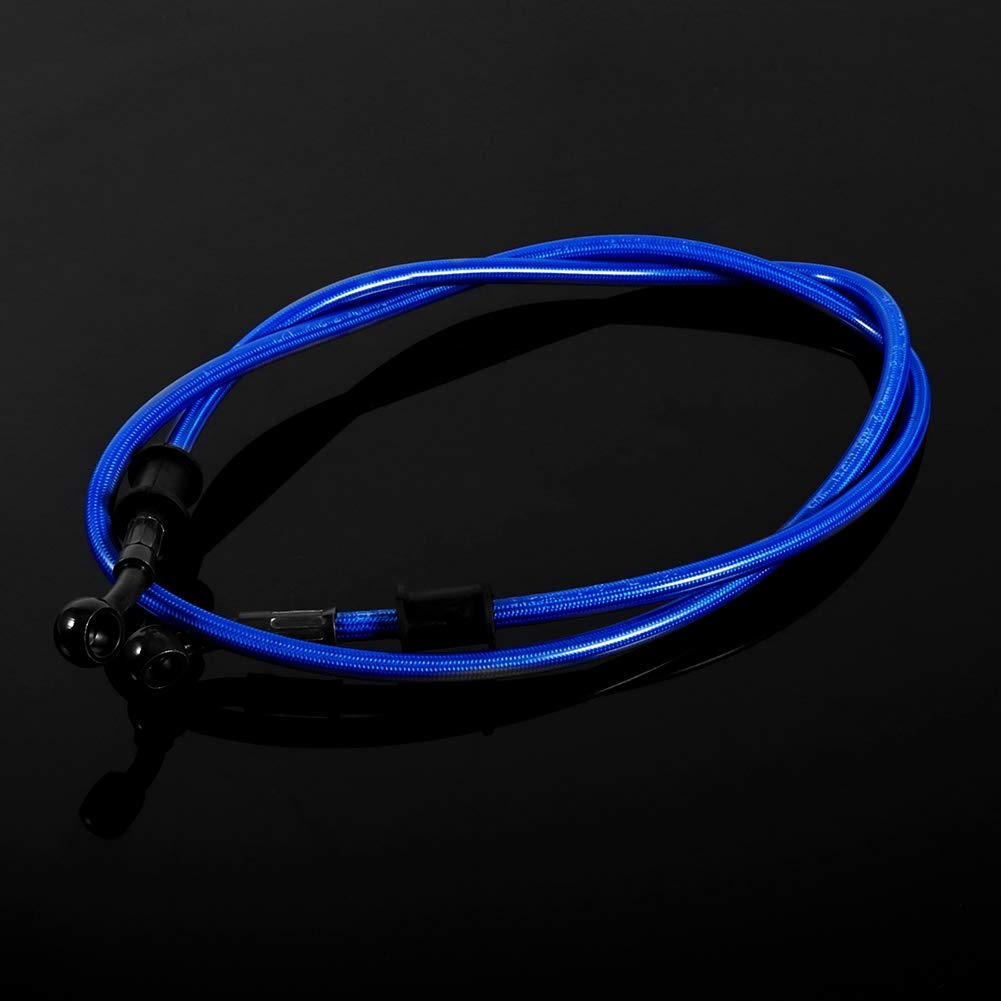 Aramox 120cm Motorcycle Brake Clutch Oil Hose - High Pressure Braided Steel Line Pipe (Blue) for Dirt Bikes, ATVs & Cruisers - Perfect for Off-Roading & Street Riding