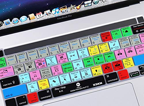 XSKN Premiere Pro CC English Silicone Shortcuts Keyboard Cover for MacBook Pro 16