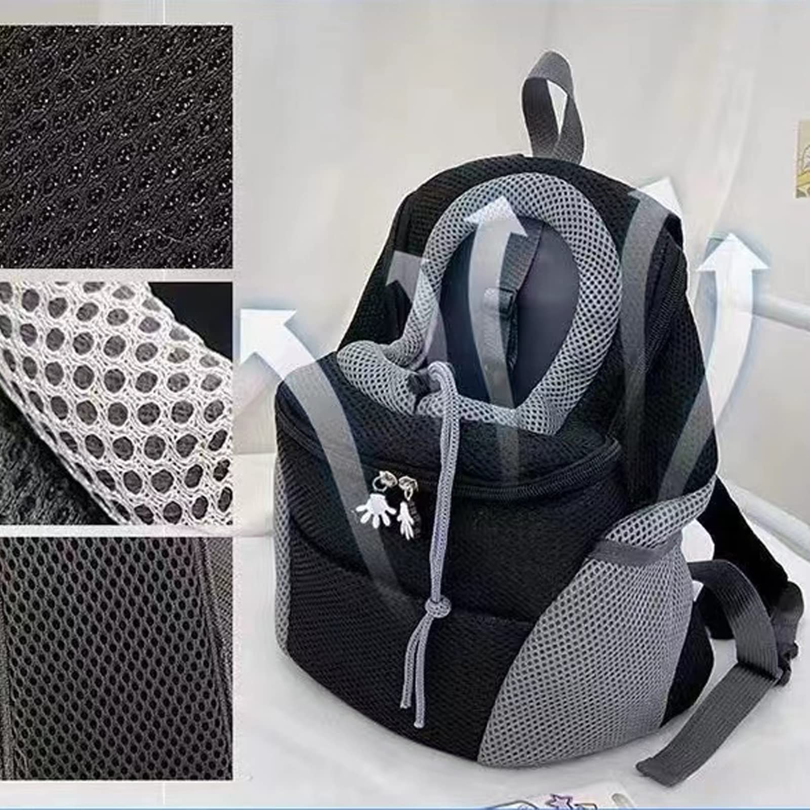 Pet Carrier Backpack for Small Medium Dogs & Cats - Breathable Travel Bag with Pockets for Hiking, Camping & Outdoor Adventures (Medium, Black) - Perfect for Daily Walks, Vet Visits & Family Trips