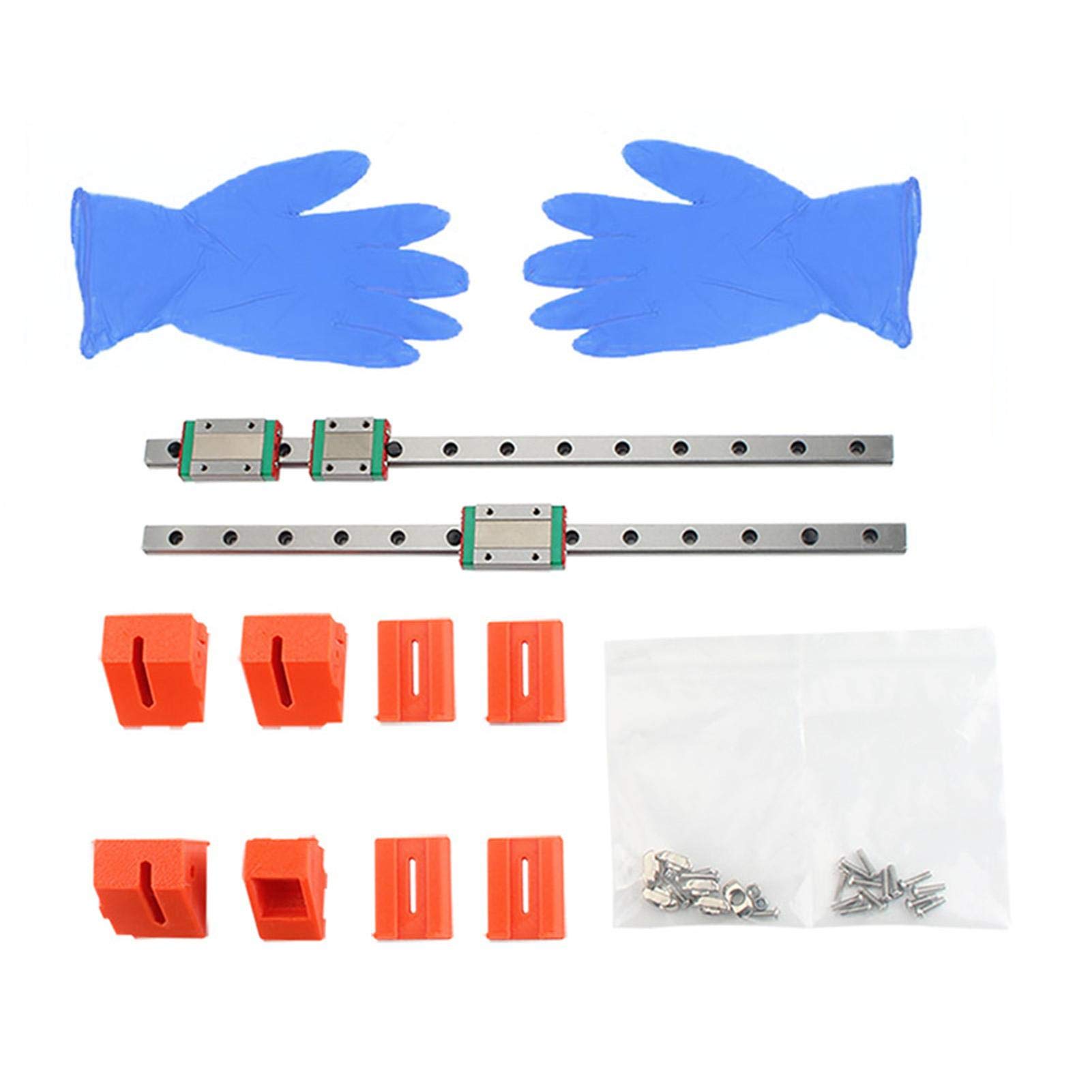 MGN12H Linear Rail Guide Kit for 3D Printer - 2Pcs 330mm Bearing Steel Carriage Block - PRUSA MK3S Upgrade Parts - 3D Printing Tool Accessories Set for Smooth Printing & DIY Projects