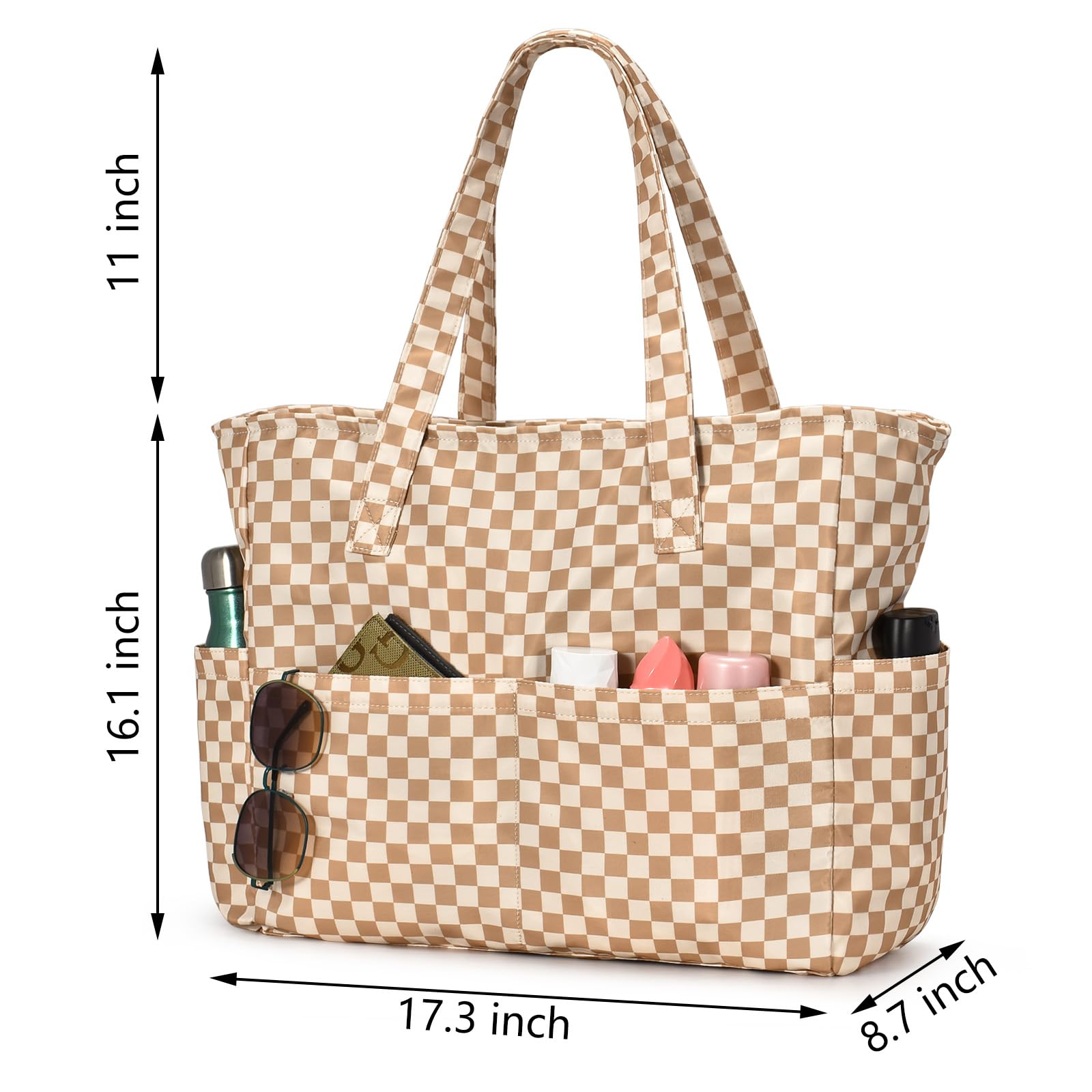OSCAURT Large Waterproof Beach Tote Bag for Women - Sandproof Swim Pool Bag with Zipper - Perfect for Travel, Vacation & Summer Essentials (Ideal for Beach Trips, Pool Parties & Water Activities)