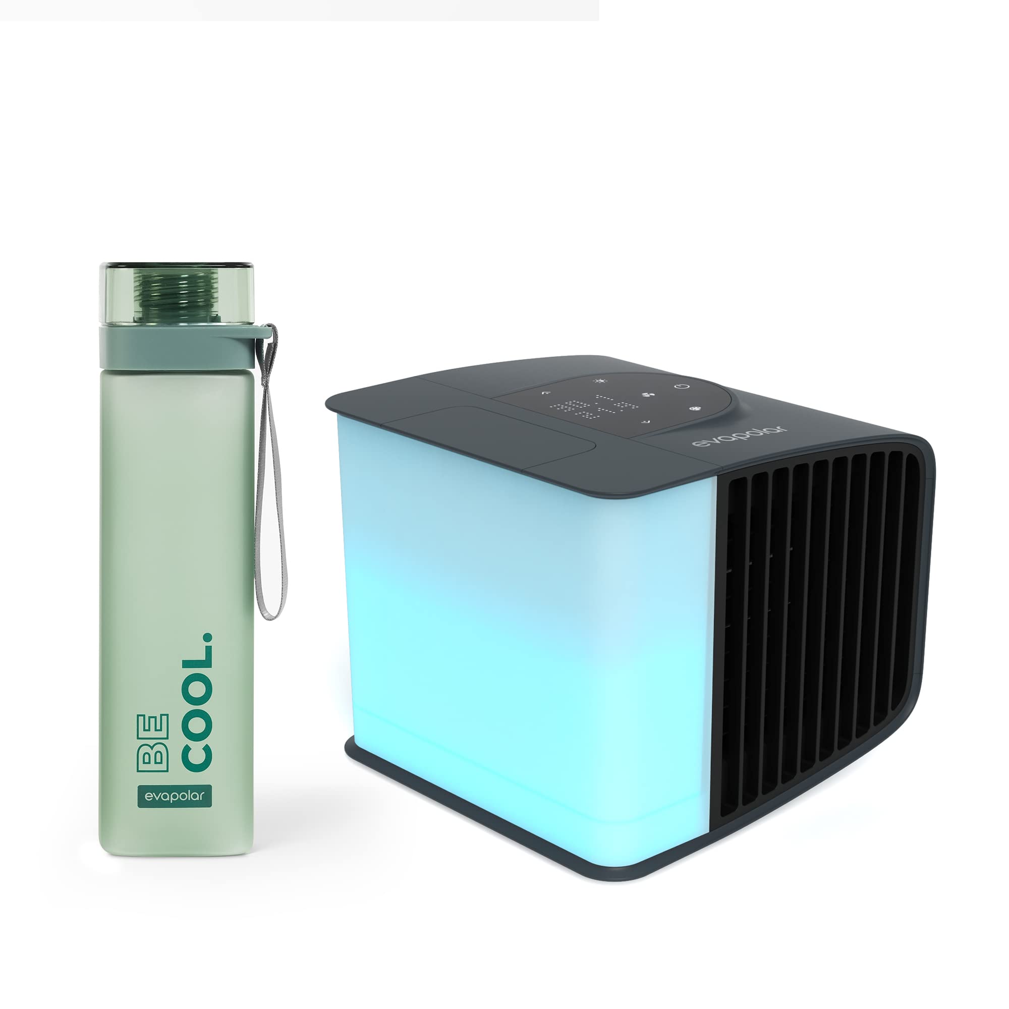 Evapolar evaSMART Personal Evaporative Air Cooler - Portable Air Conditioner with Free Leak Proof Water Bottle for Home, Office & Bedroom - Grey