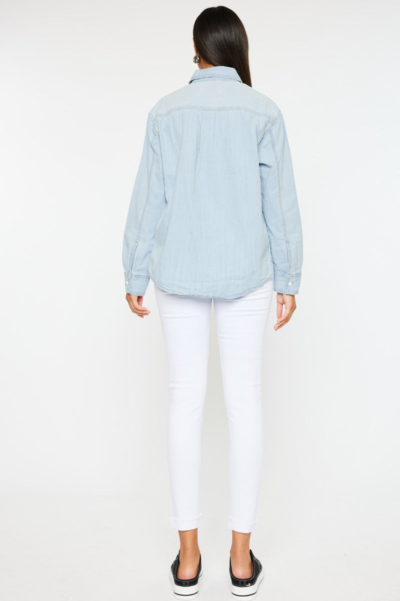 Barbara Boyfriend Shirt for Women - Soft & Comfortable Oversized Button Down Shirt - Casual Loose Fit Blouse for Everyday Wear, Work, and Date Nights