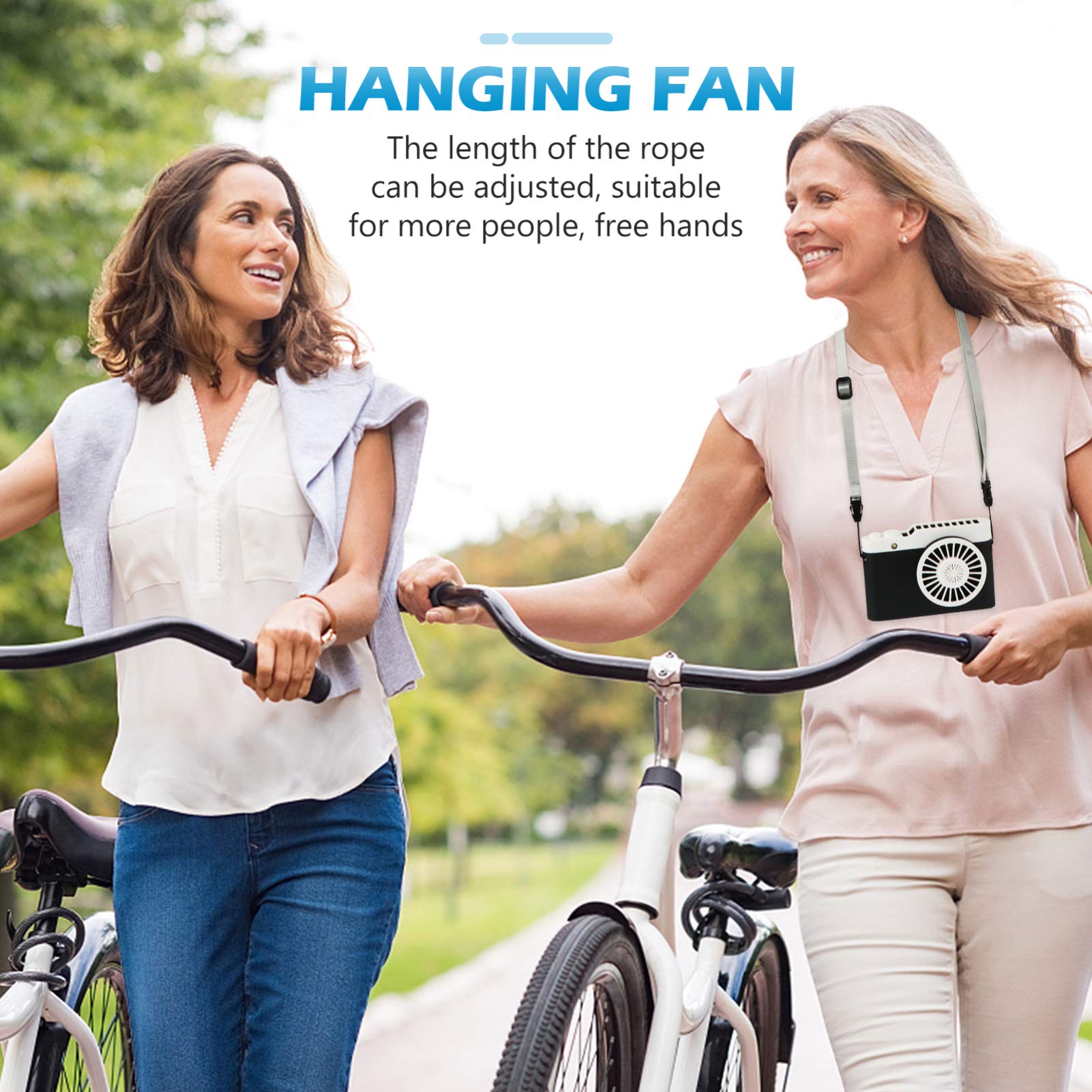Operitacx 1 Pack Rechargeable Leafless Camera Fan - Portable USB Aromatherapy Hanging Fan for Home, Office, Travel & Outdoor Use