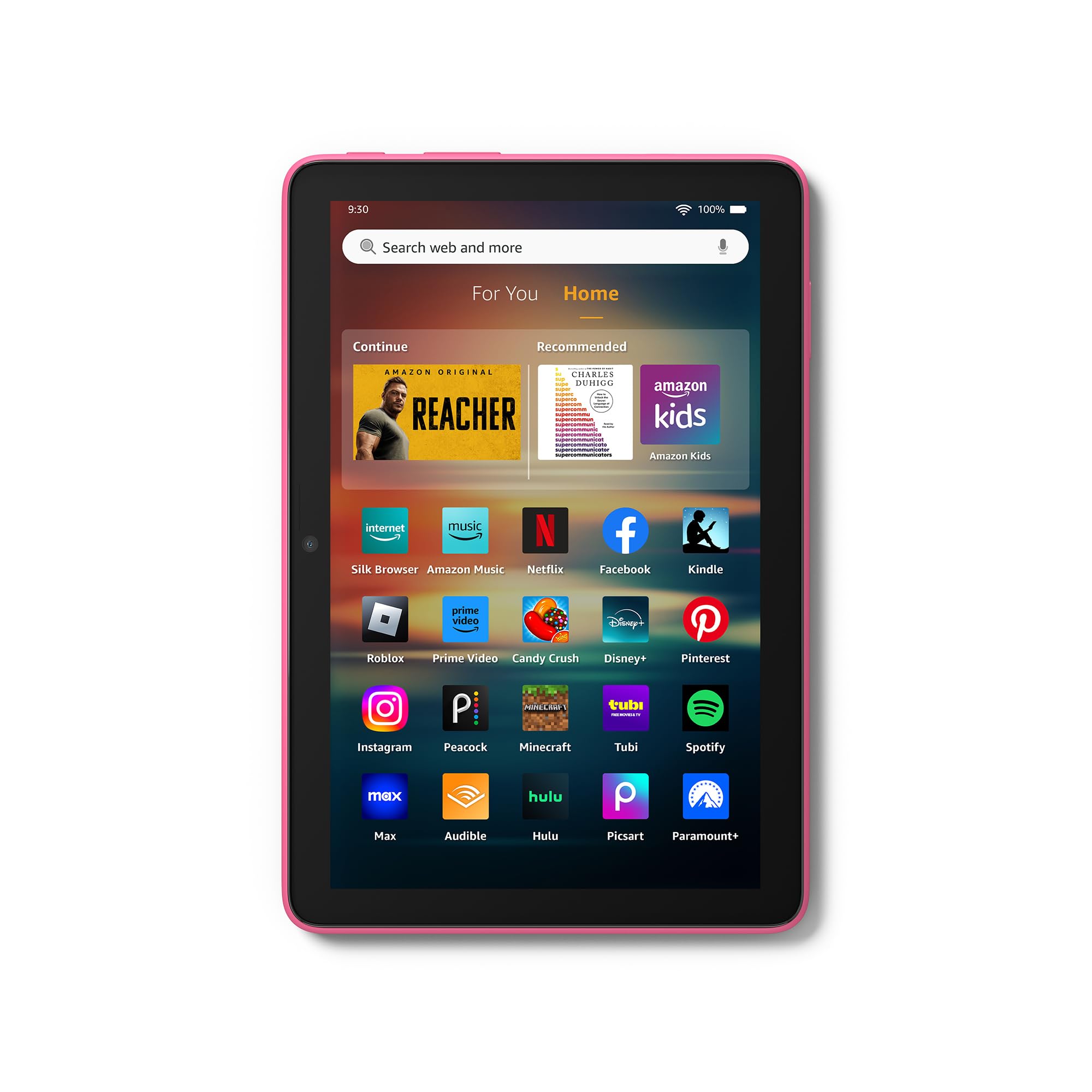 Amazon Fire HD 8 Tablet (32GB, Hibiscus) with Standing Cover - 8