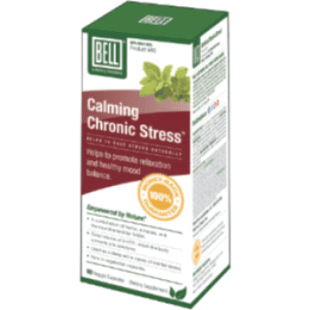 Bell Calming Chronic Stress Lemon Balm Supplement - 60 Vegan Capsules for Anxiety Relief & Relaxation - Supports Mental Wellness & Sleep Aid - Perfect for Work Stress, Travel & Daily Relaxation
