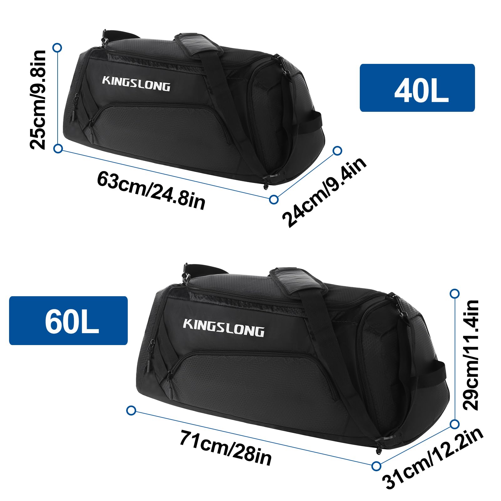 TPAID 40L Waterproof Gym Duffel Bag for Men - Large Sports Travel Backpack with Shoe Compartment | Perfect for Gym, Workout, Travel & Weekend Getaways
