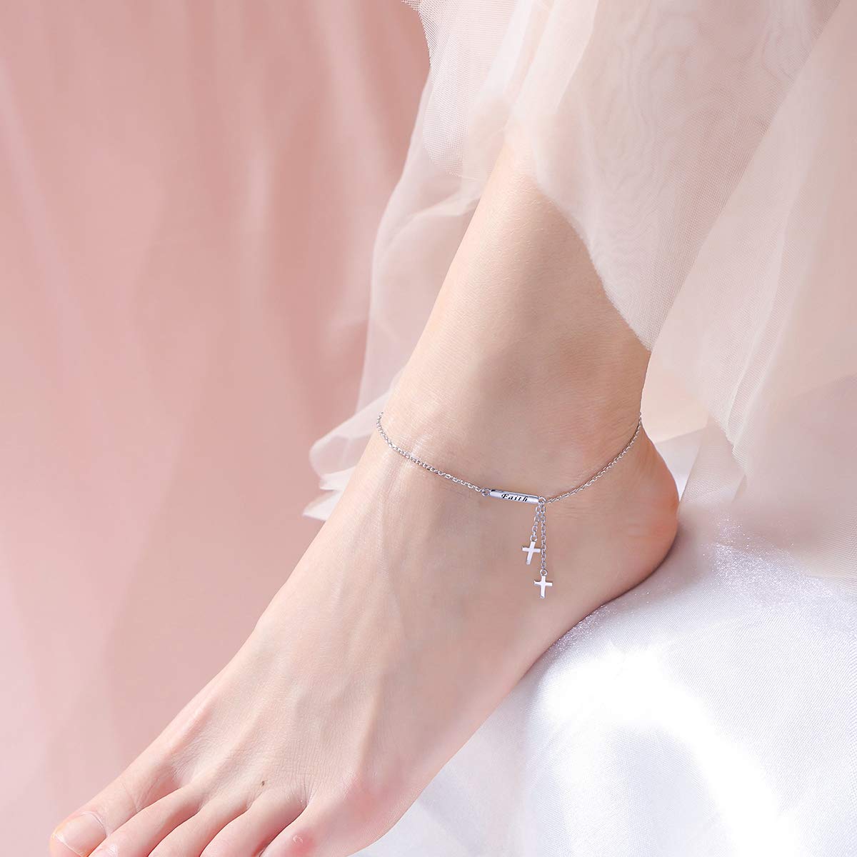 Elegant Sterling Silver Anklet - Adjustable Boho Beaded Heart Ankle Bracelet for Women | Perfect for Beach, Summer & Everyday Wear | Gift for Girlfriend