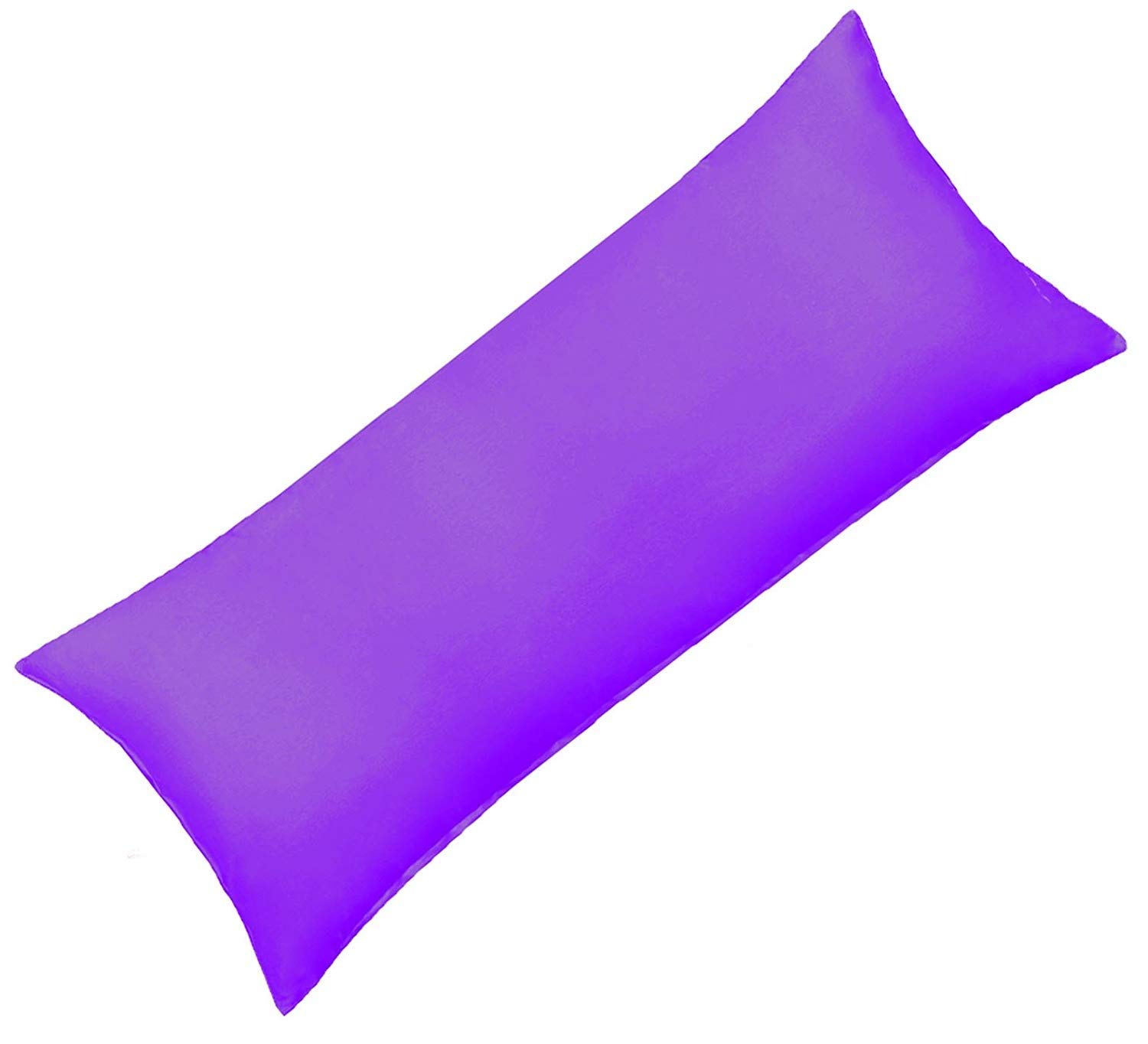 Premium 1-Piece Egyptian Cotton Body Pillow Case - 500 Thread Count, Solid Purple (Body Size) - Perfect for Home, Dorm & Travel Comfort