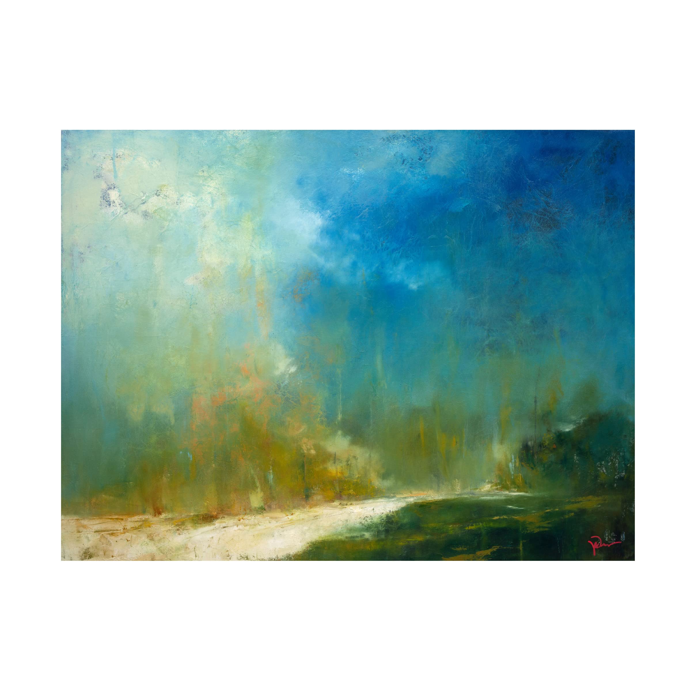 Trademark Fine Art 'The Path' Canvas Wall Art by Patrick Dennis - Stunning Landscape Painting for Living Room, Bedroom & Office Decor