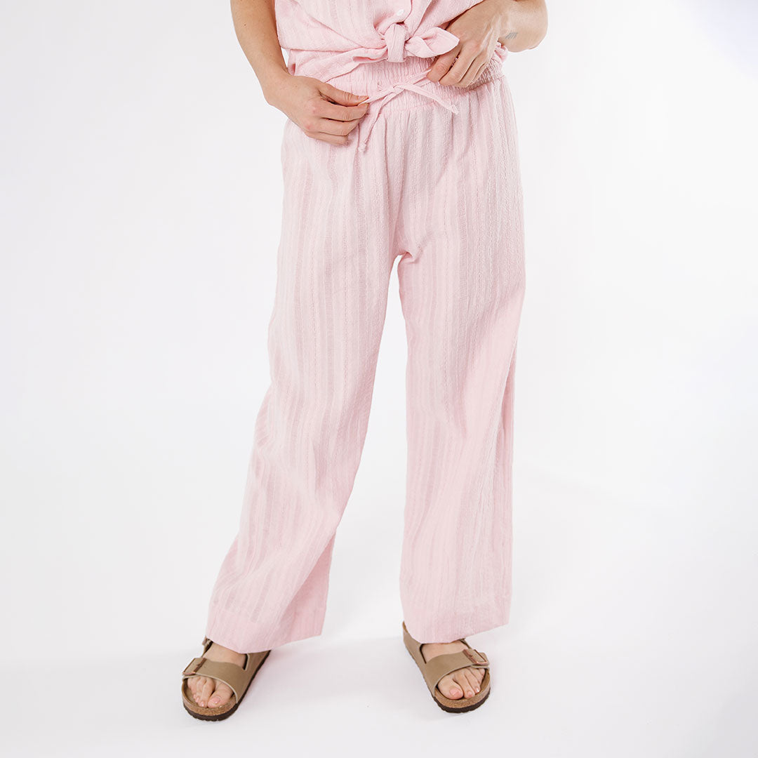 Women's Cabana Pants - Soft Pink Lounge Pants for Summer Beach Vacation & Casual Wear | Comfortable Elastic Waist Pajama Bottoms for Relaxing at Home