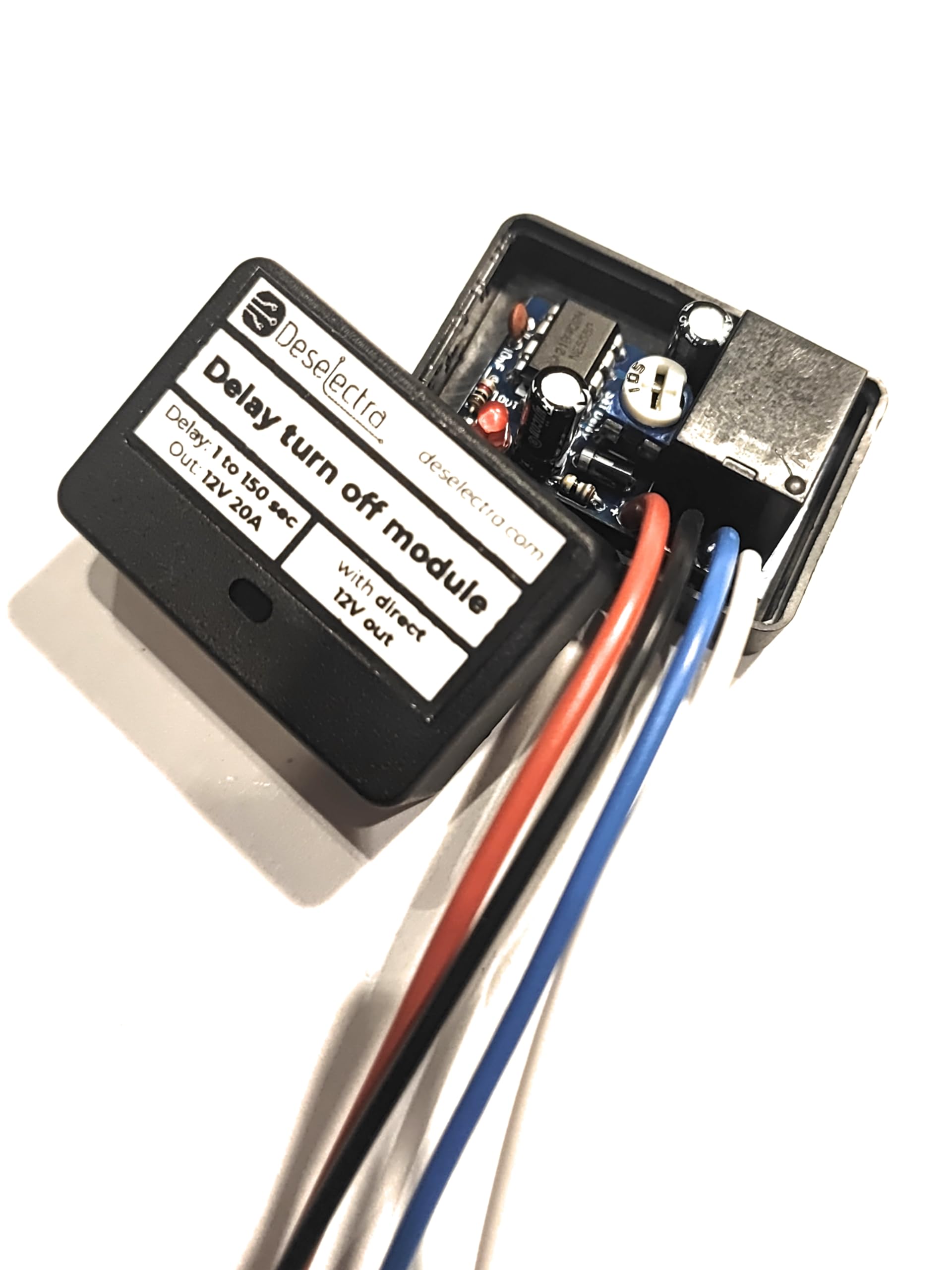 12V Car Timer Switch Relay Kit - 1-150s Adjustable Delay Off Box, 20A Direct Control for Automotive Lights, Fans & Accessories | Perfect for DIY Car Mods & Electrical Projects