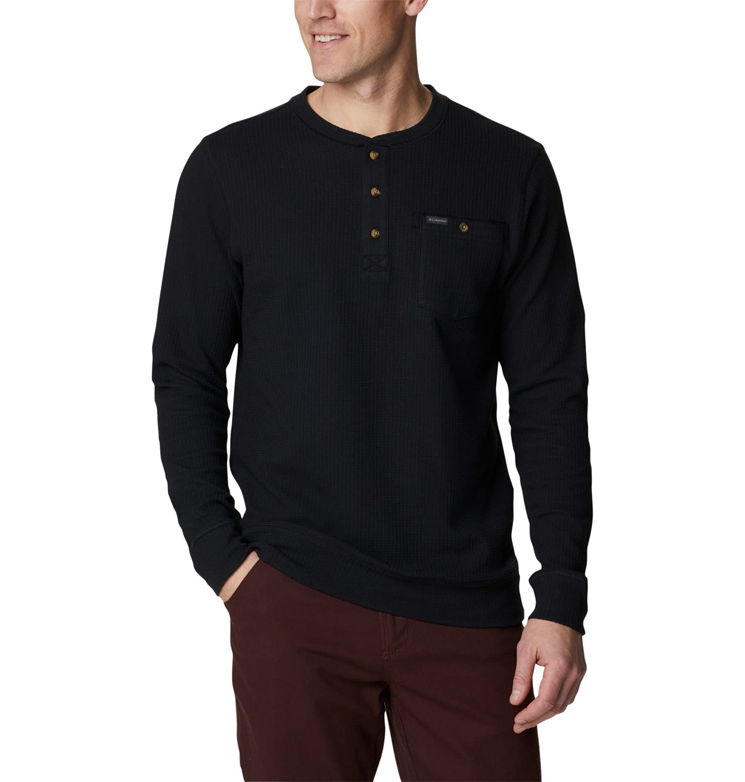 Columbia Men's Flare Gun II Waffle Henley Long Sleeve Shirt - Comfortable Thermal Base Layer for Hiking, Camping & Outdoor Activities