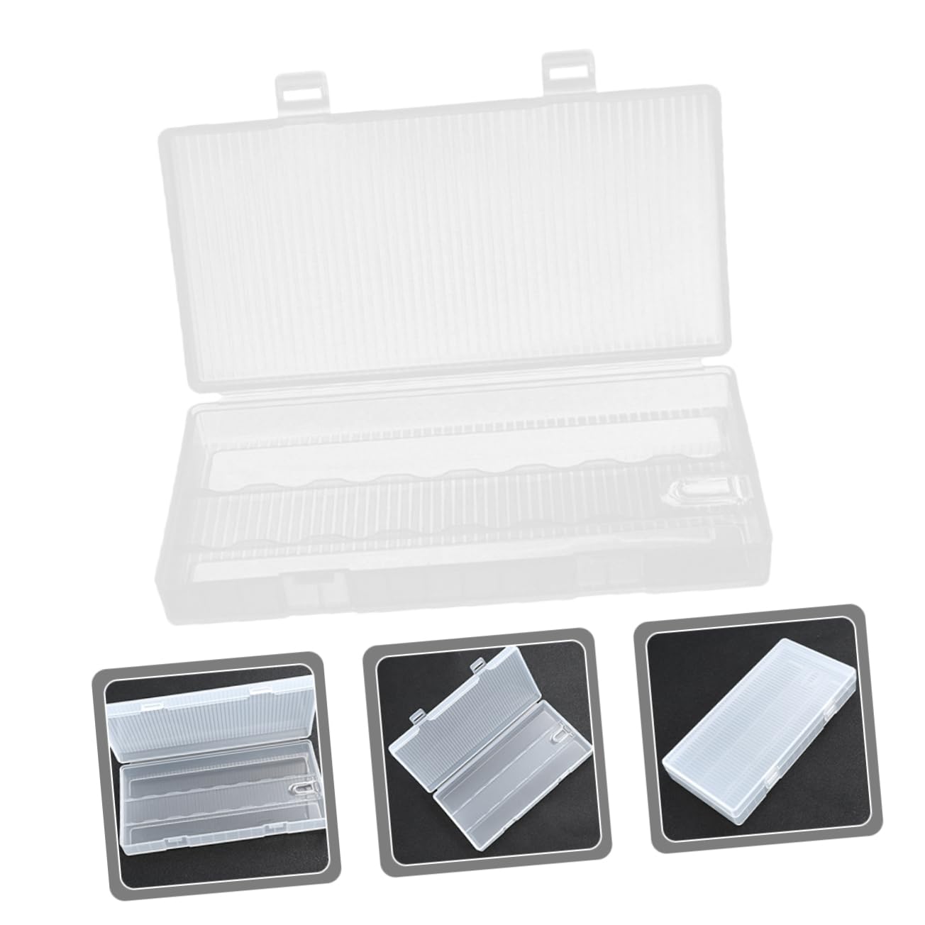 Levemolo 2-Pack Clear PP Battery Storage Box - Small Battery Organizer & Plastic Container for AA AAA Batteries - Perfect for Home, Office, and Travel Organization