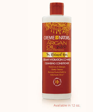 Creme of Nature Argan Oil Co-Wash 12 oz - Sulfate-Free Cleansing Conditioner for Natural Hair - Perfect for Curly, Coily & Dry Hair Types