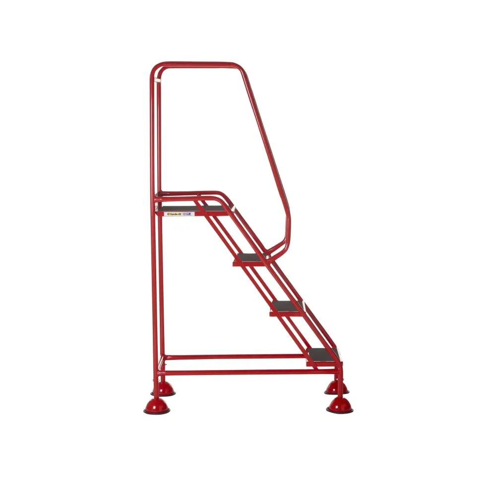 Climb It UK Domed Feet Steps - Red Non-Slip Ladder Accessories for Home, Garage, and Workshop Use