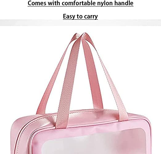 RP MALL Multipurpose Transparent PVC Zipper Cosmetic Travel Wash Bag - Waterproof Toiletry Makeup Organizer Pouch for Women & Girls - Perfect for Travel, Gym, Beach & Daily Essentials Storage
