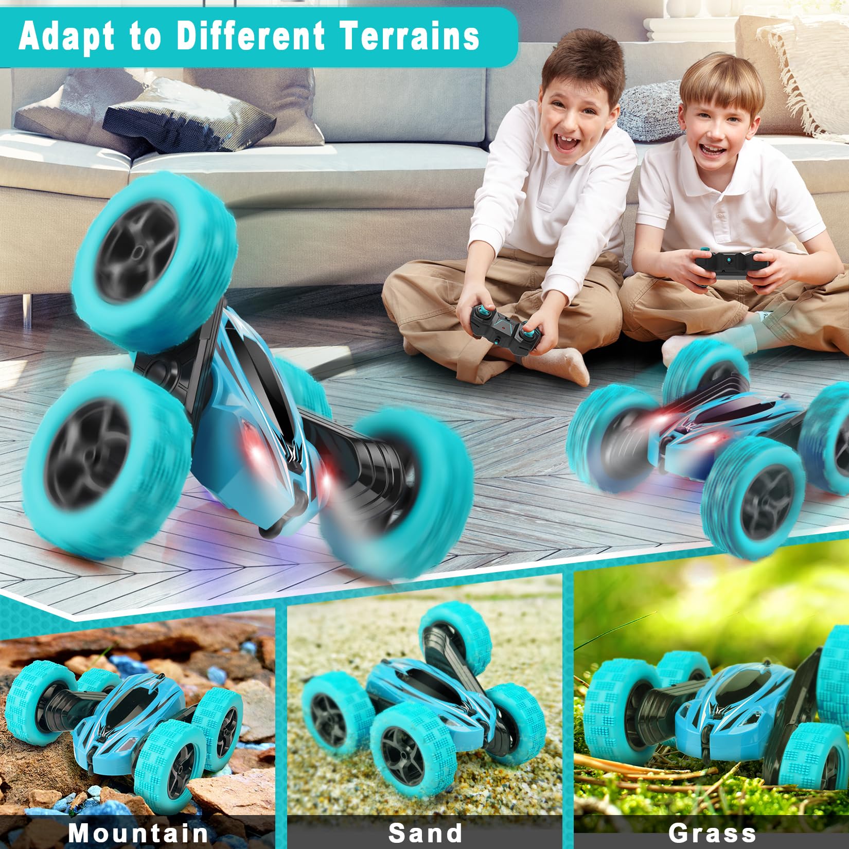 2.4GHz Fast Remote Control Car for Kids - 4WD RC Monster Truck Toy with 360° Rotation, Double-Sided Design - Perfect for Boys & Girls Outdoor Play, Birthday Gifts & Racing Fun