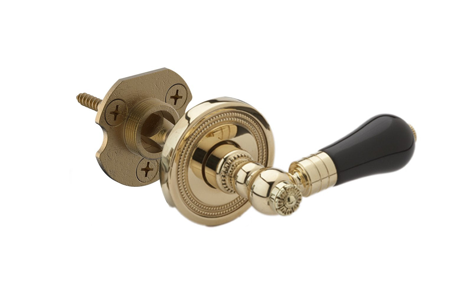 FRIENZE Black Onyx Half Dummy Door Lever 5231 - Elegant Interior Door Handle for Bedroom, Bathroom & Closet Doors