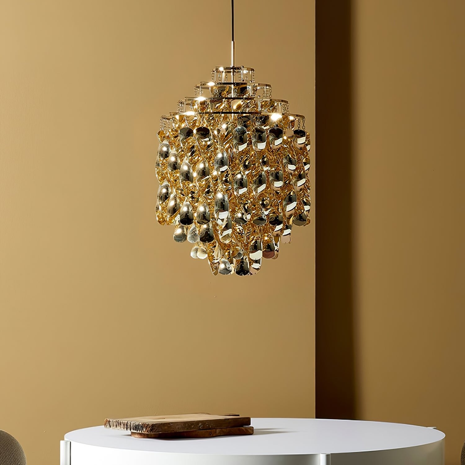 Maris Spiral Pendant Lamp - Modern Boho Ceiling Light Fixture for Living Room, Bedroom, or Dining Area Decor