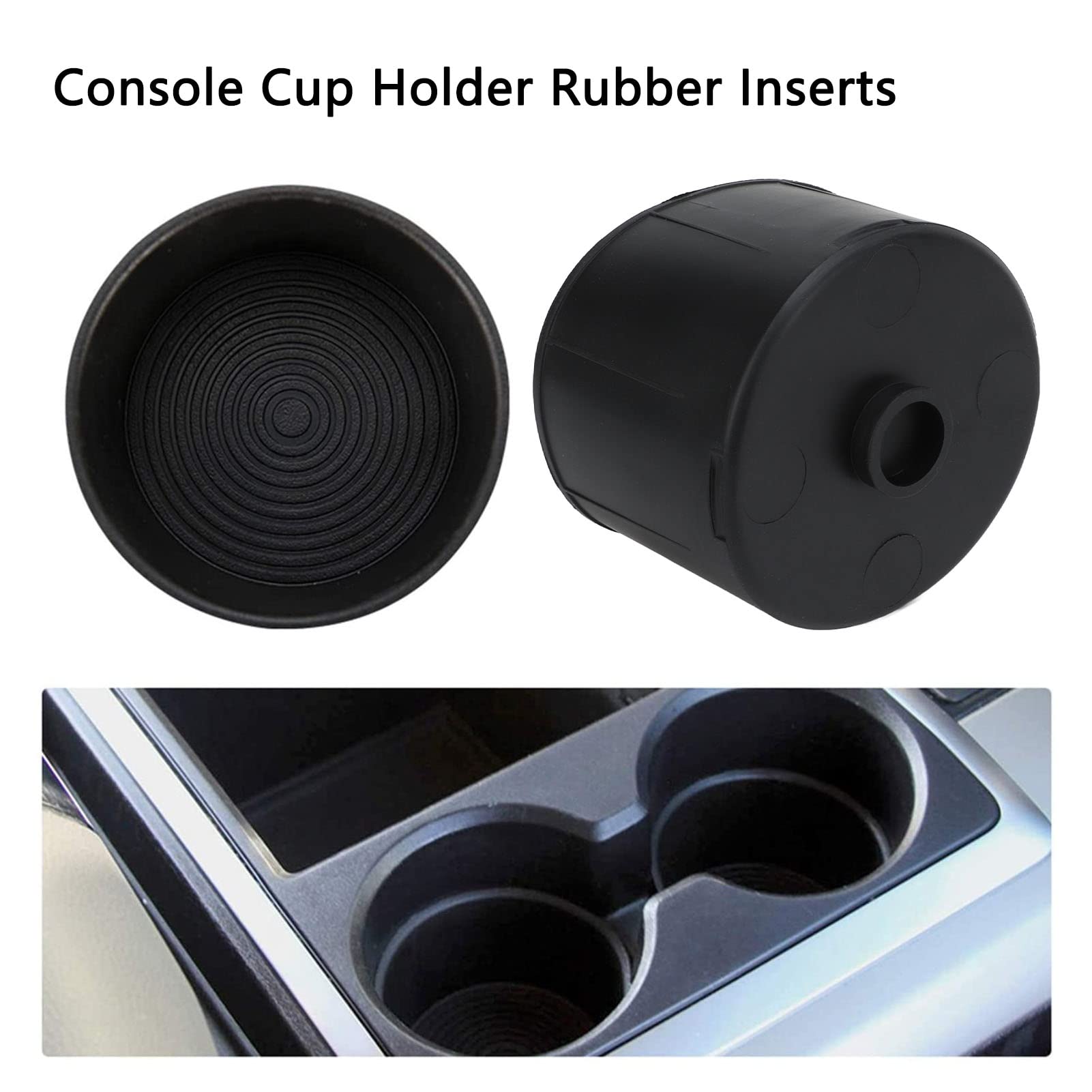 Rubber Console Cup Holder Replacement for Dodge Ram 1500 2500 3500 (2009-2016) - Front Center Drink Insert Liner 1EB17DX9AB | Perfect for Road Trips & Daily Commutes