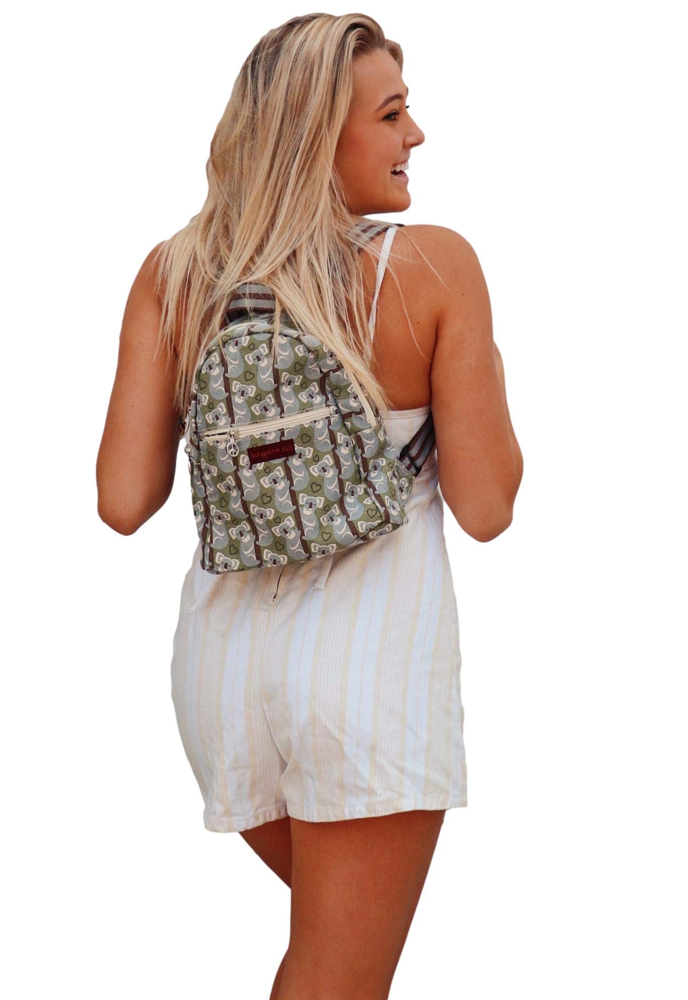 Bungalow 360 Mini Backpack for Adults - Cute Koala Bear Design Small Crossbody Bag for Women & Men - Perfect for Travel, Hiking, and Everyday Use