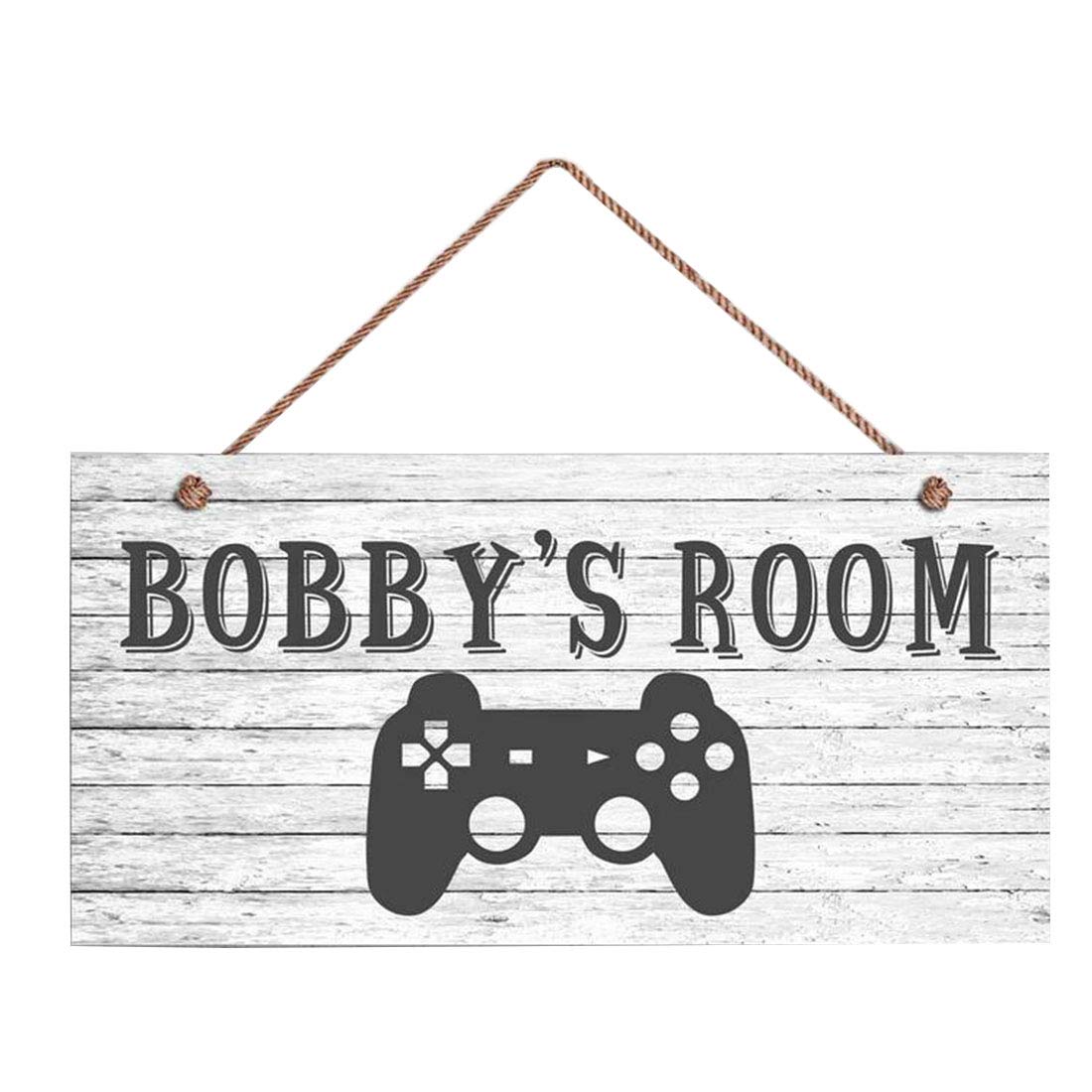 Personalized Rustic Game Controller Door Sign for Kids - Custom Name Nursery Art, 5