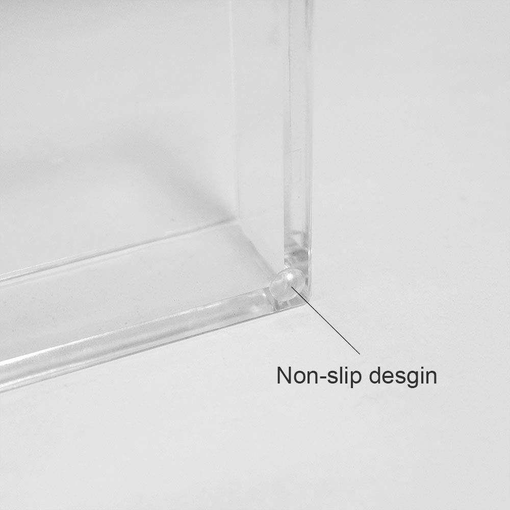 MultiBey Clear Black Sticky Note Holder - Acrylic Memo Pad Dispenser & Desktop Organizer for Office, School, Home | Perfect for Desk Organization, Note-Taking & Productivity (Black)