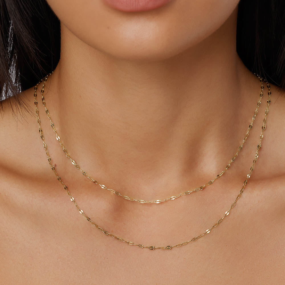 Luxury Gold Mirror Chain Necklace for Women - Elegant Fashion Jewelry Gift for Parties, Weddings & Special Occasions