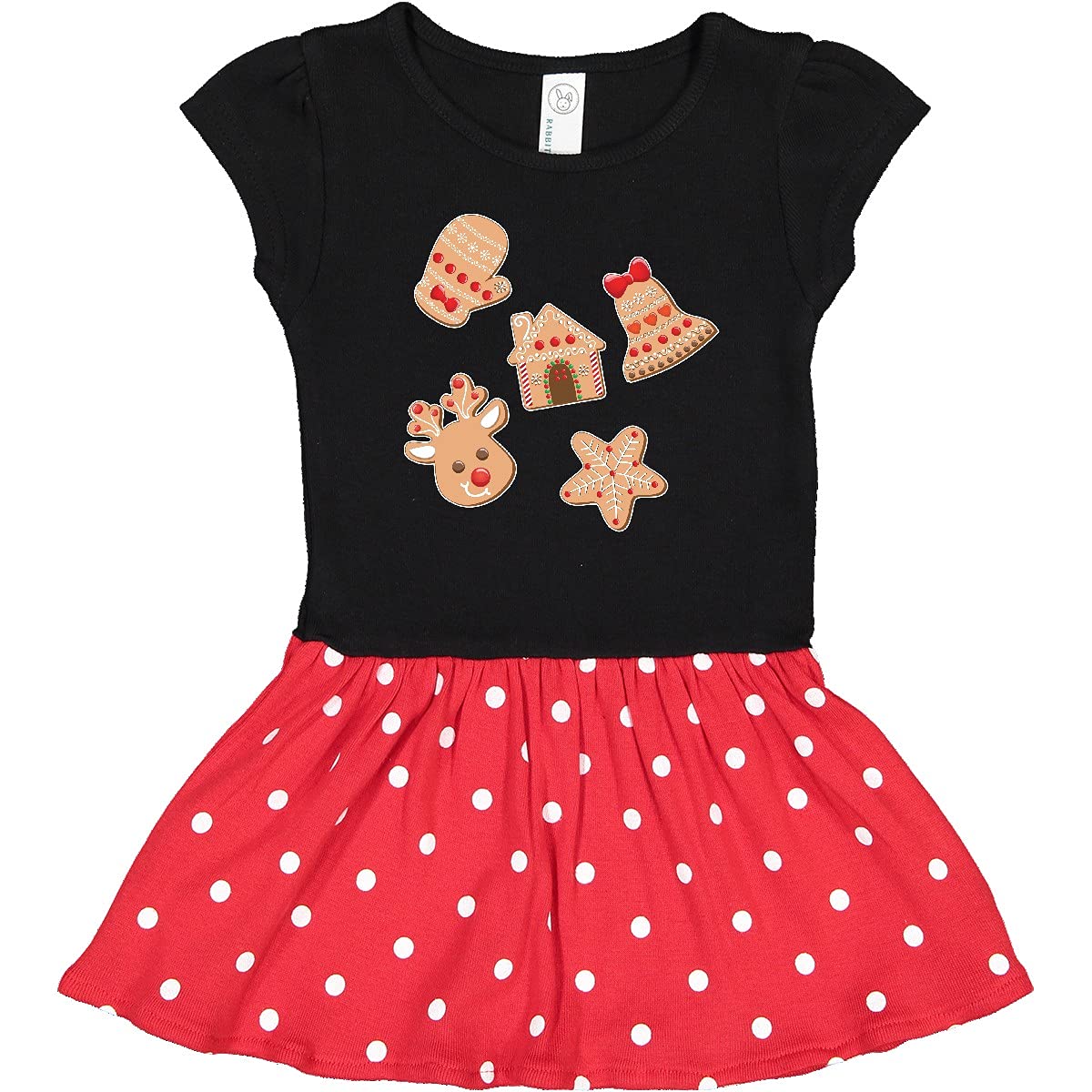 Inktastic Christmas Gingerbread Cookies Baby Girl Dress - Adorable Holiday Outfit for Infants, Christmas Party, Family Photos & Festive Celebrations