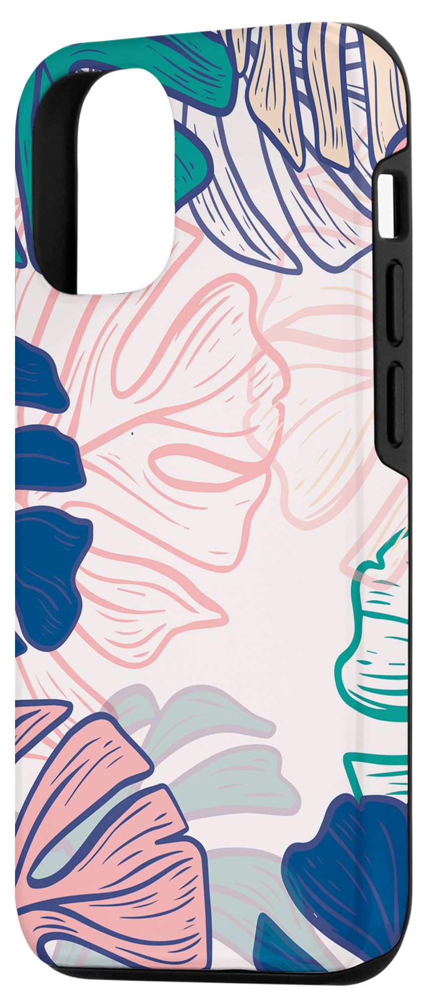 iPhone 12/12 Pro Case - Light Pink with Tropical Monstera Leaf Design | Slim Protective Cover for Women & Girls | Perfect for Everyday Use, Travel & Outdoor Activities