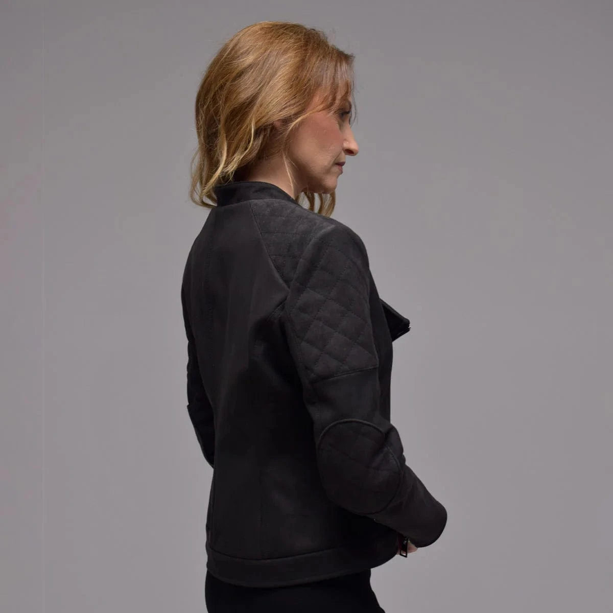 Vegan Suede Jacket for Women - Black | Eco-Friendly Faux Leather Jacket | Perfect for Casual Outings, Parties & Fall Fashion