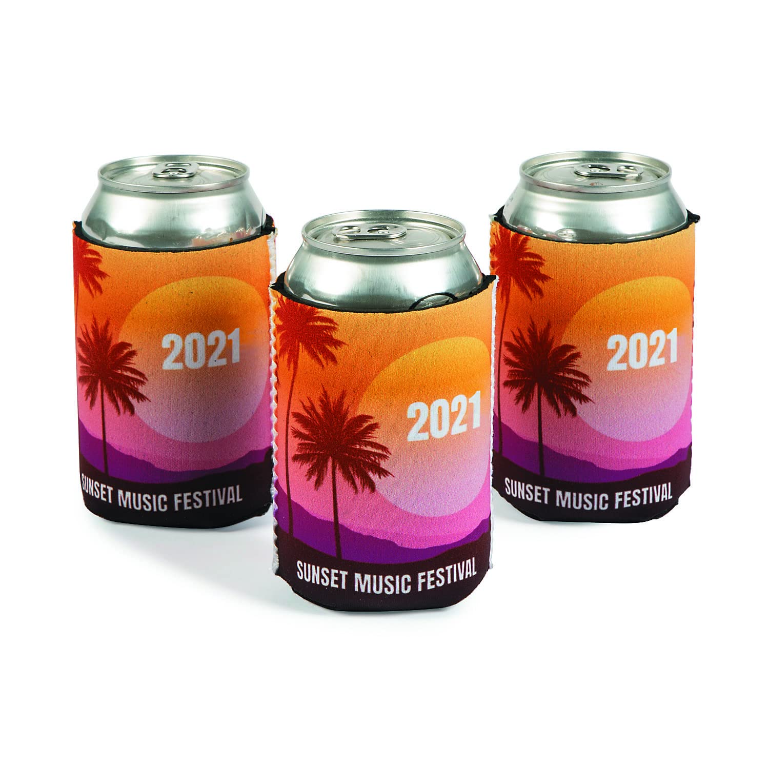 Custom Boho Festival Can Sleeves - 12 Pack Reusable Drink Covers for Parties, Weddings & Outdoor Events - Eco-Friendly Party Supplies for Beer, Soda & Cocktail Cans