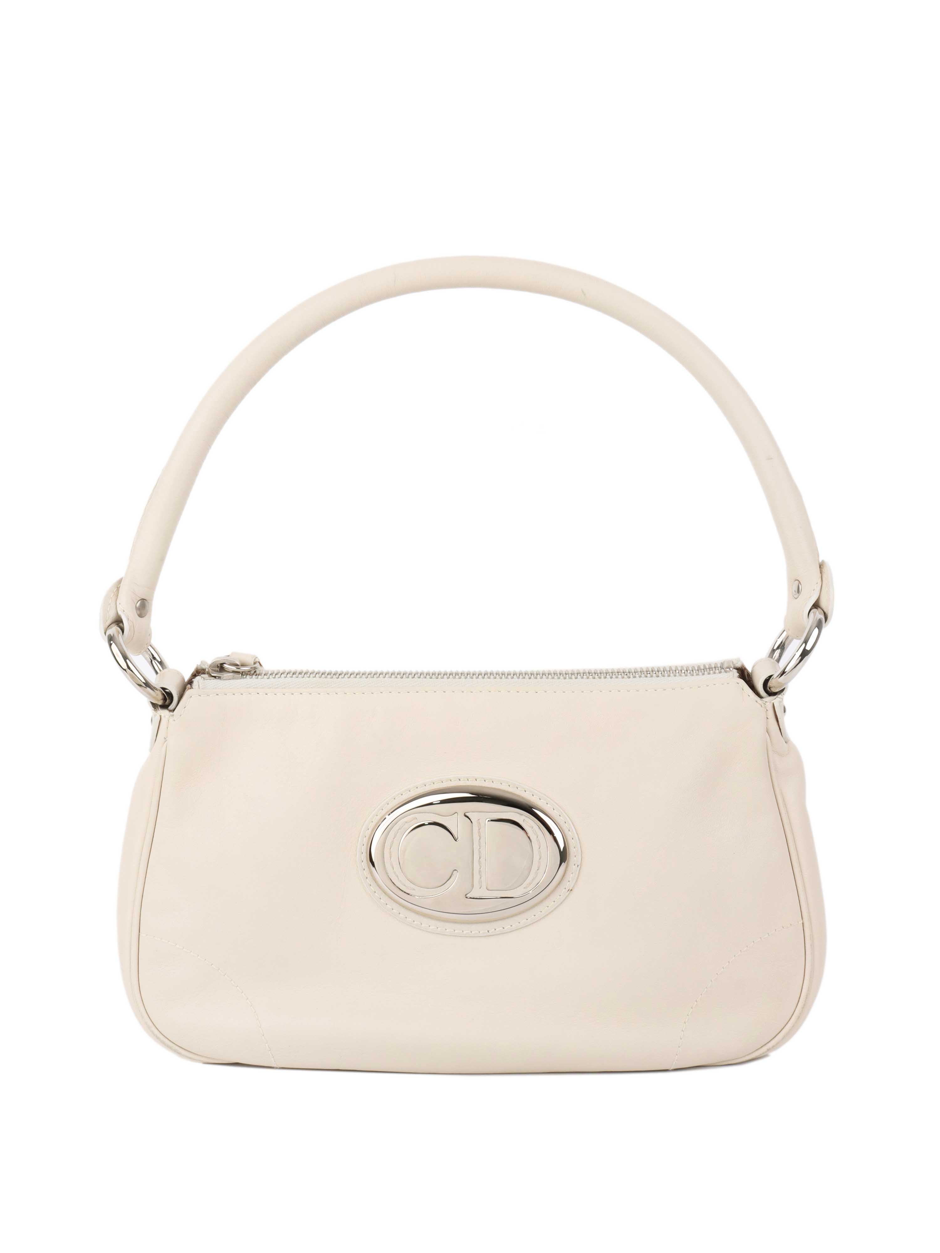 Dior White Leather Shoulder Bag for Women | Luxury Designer Handbag | Perfect for Work, Travel & Evening Events