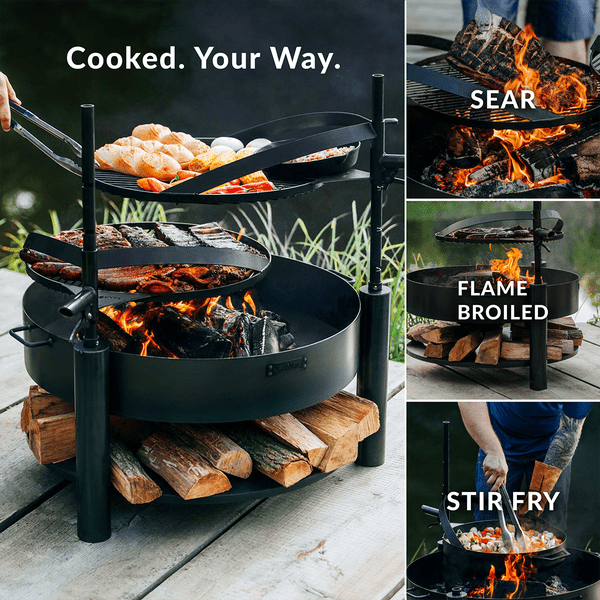 Montana X 32-Inch Stainless Steel Grill and Griddle Combo Set for Outdoor Cooking, Camping & Backyard BBQs