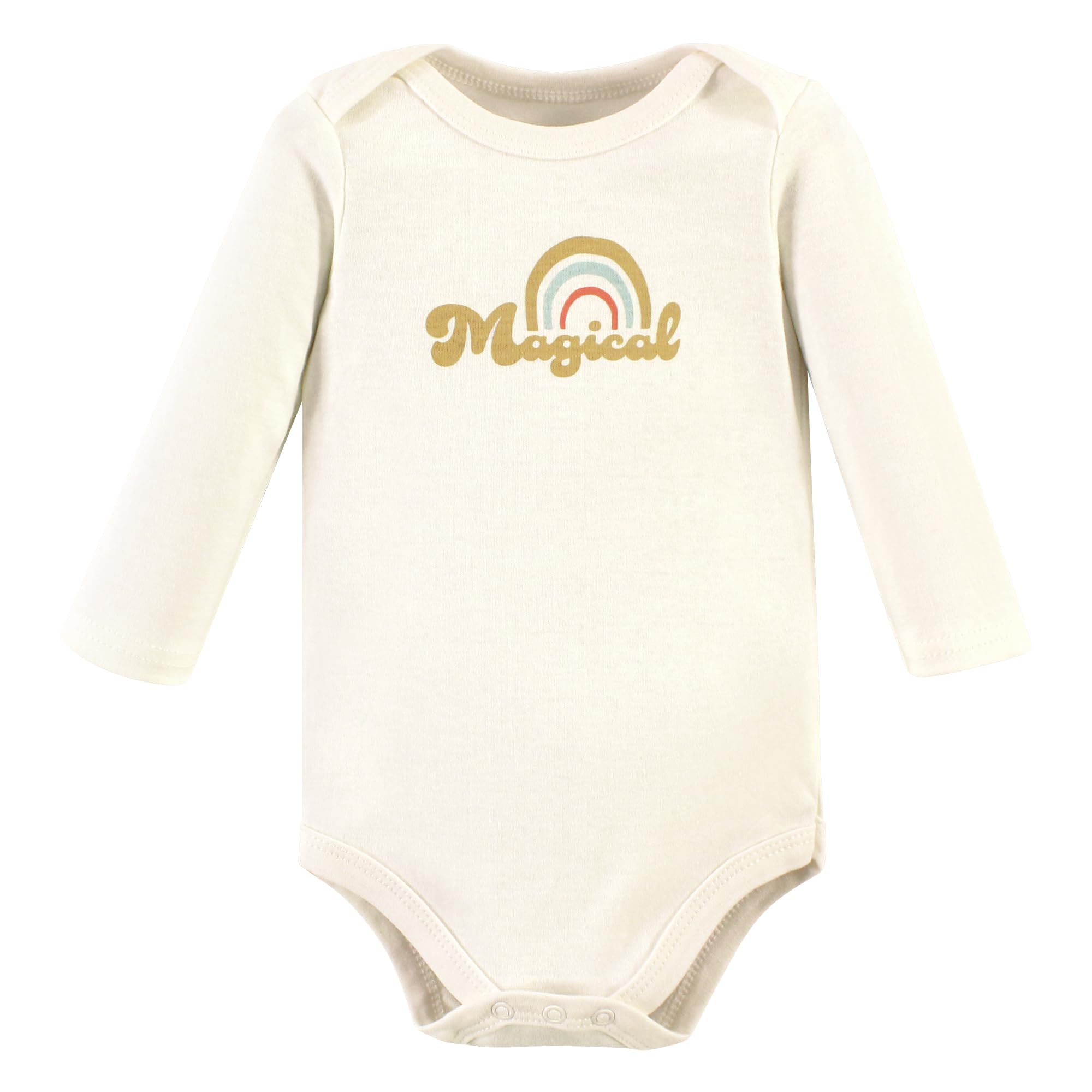 Hudson Baby Unisex Cotton Long-Sleeve Bodysuits - Magical Rainbow 3-Pack for Newborns | Soft & Comfortable Baby Onesies for Everyday Wear, Playtime & Photo Shoots