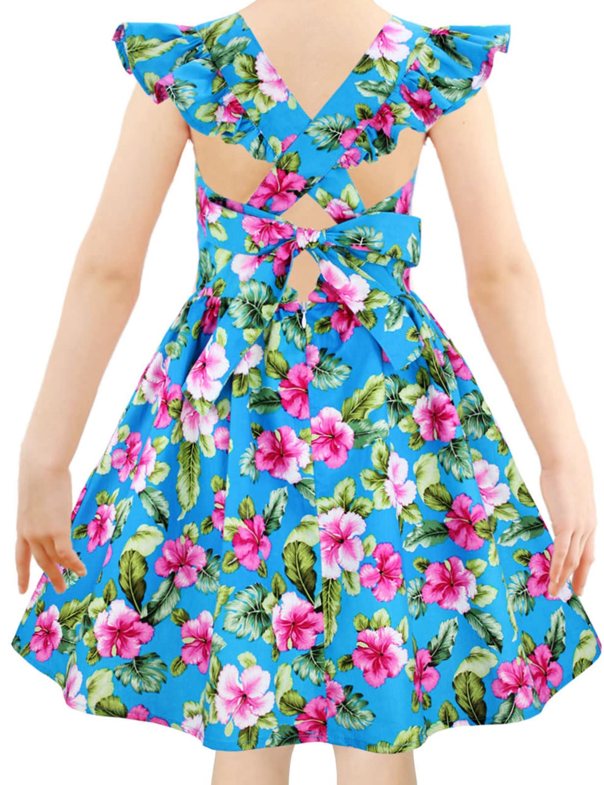 Floral Cotton Girls Dresses for Summer - Cute & Comfortable Toddler Dresses for Outdoor Play, Birthday Parties & Family Vacations