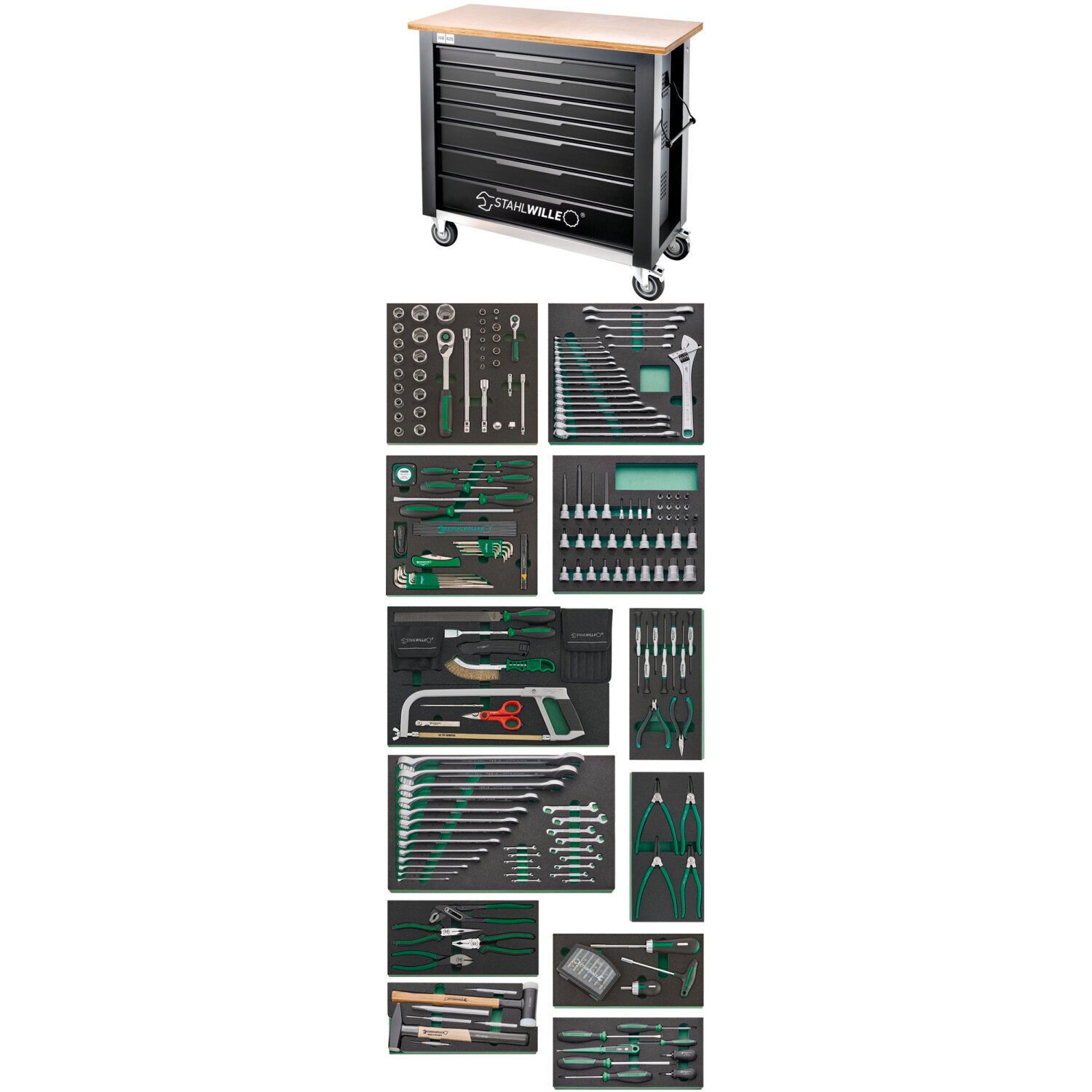 Stahlwille 98830181 Professional Tool Set with Workbench - Perfect for Home Garage, Workshop & DIY Projects