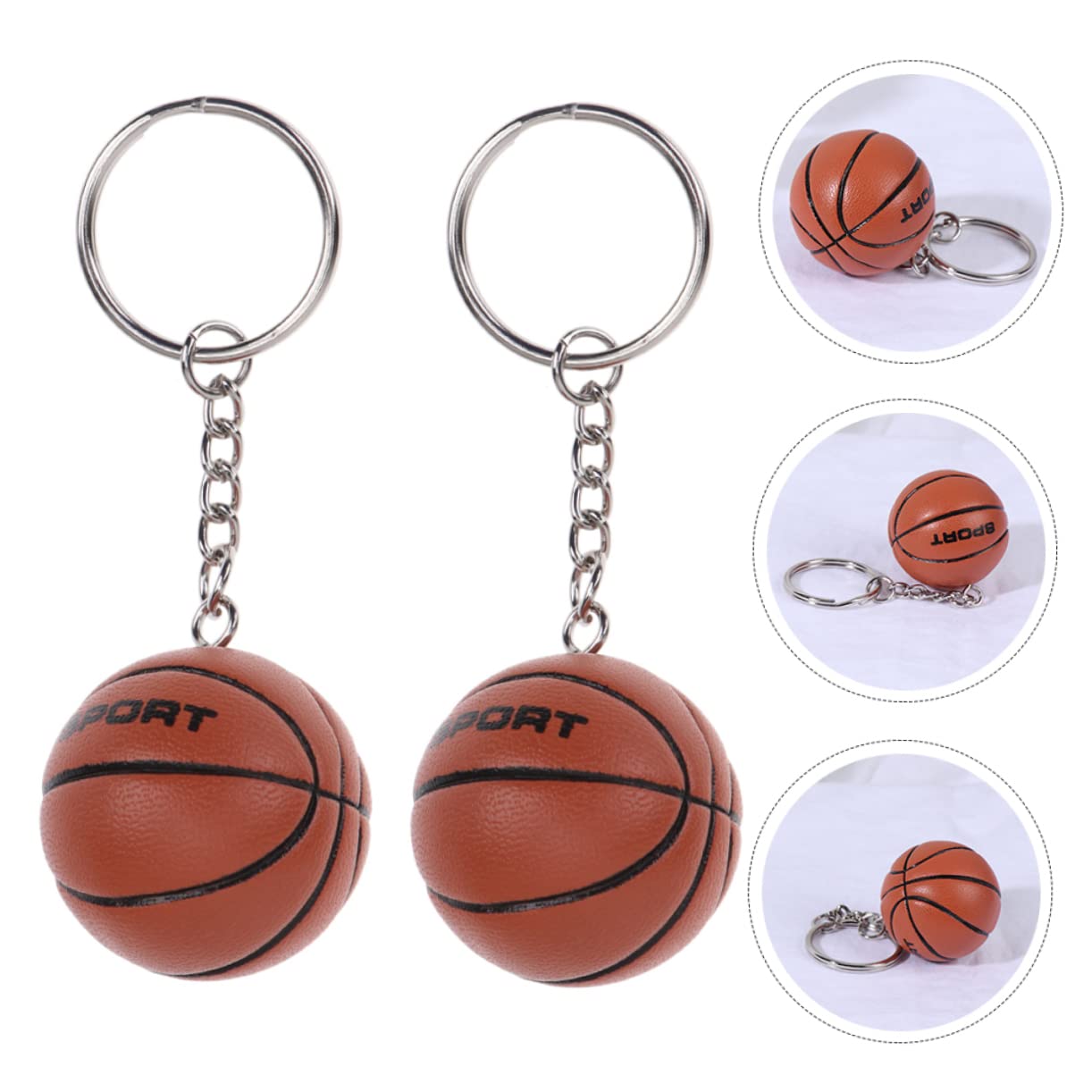 Balacoo 14 Pcs Mini Basketball Keychain Set - PU Leather Sports Keychain Charms for Basketball Fans - Perfect for Backpacks, Gifts, and Team Spirit Accessories