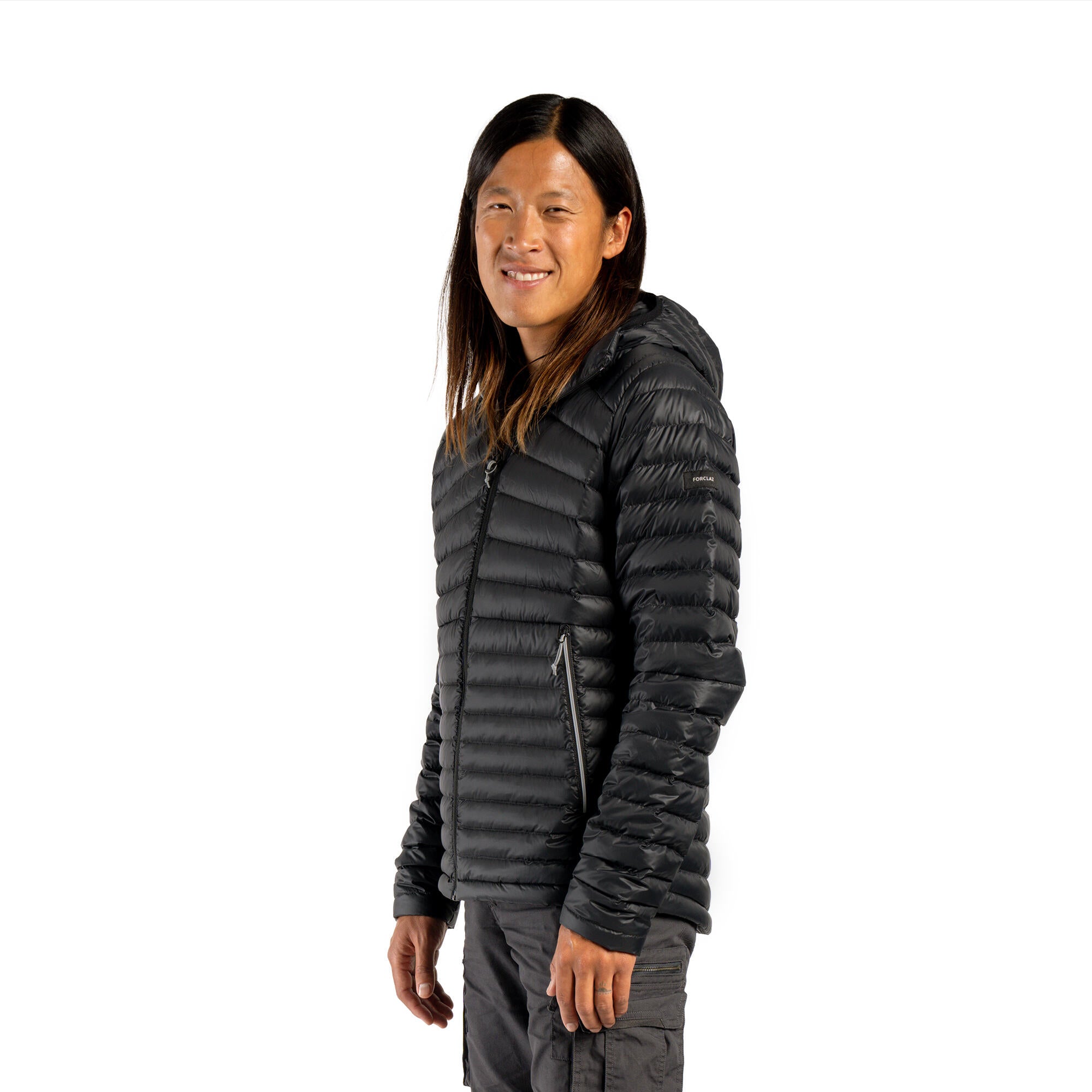 Forclaz Men's MT100 Hooded Down Puffer Jacket - Lightweight Winter Coat, Waterproof & Windproof, Warm Insulated Outdoor Jacket for Hiking, Skiing & Cold Weather Activities