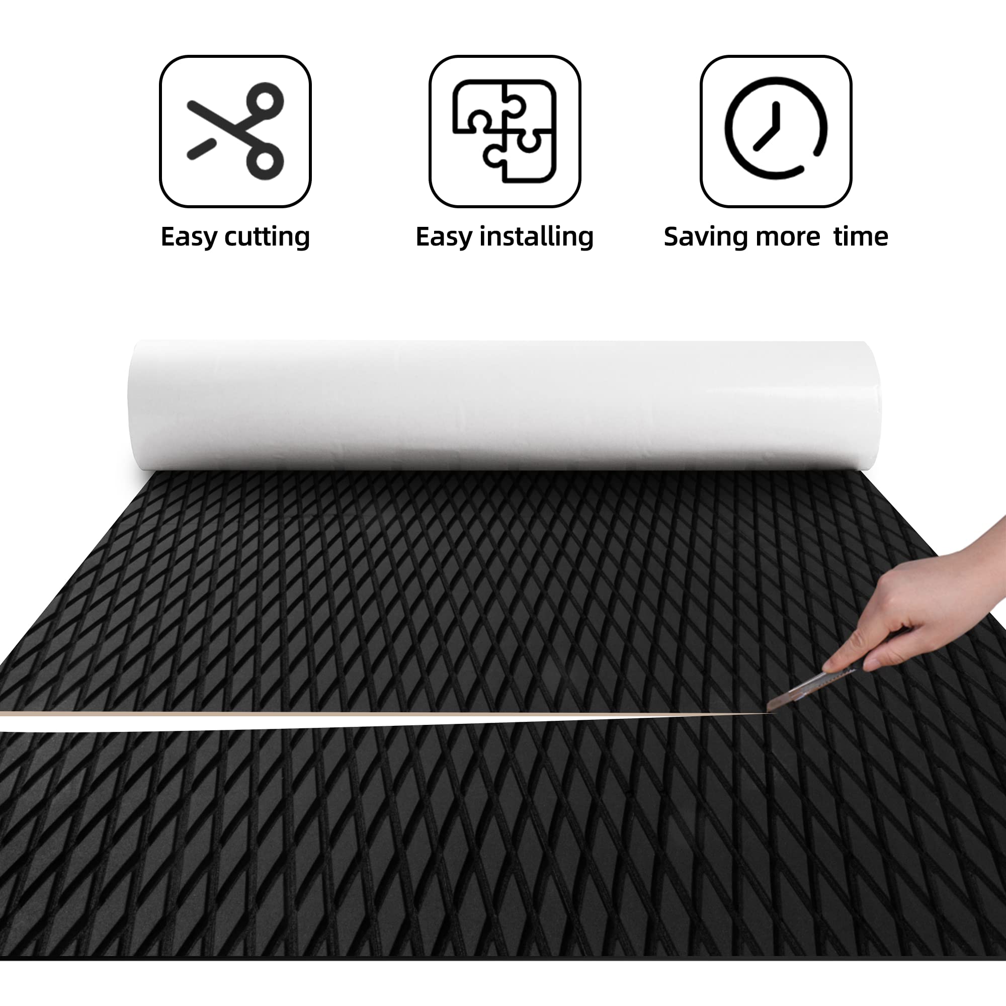 Premium EVA Foam Boat Decking Mats - Non-Slip Marine Flooring for Boats, Yachts, Kayaks & RVs (94.5
