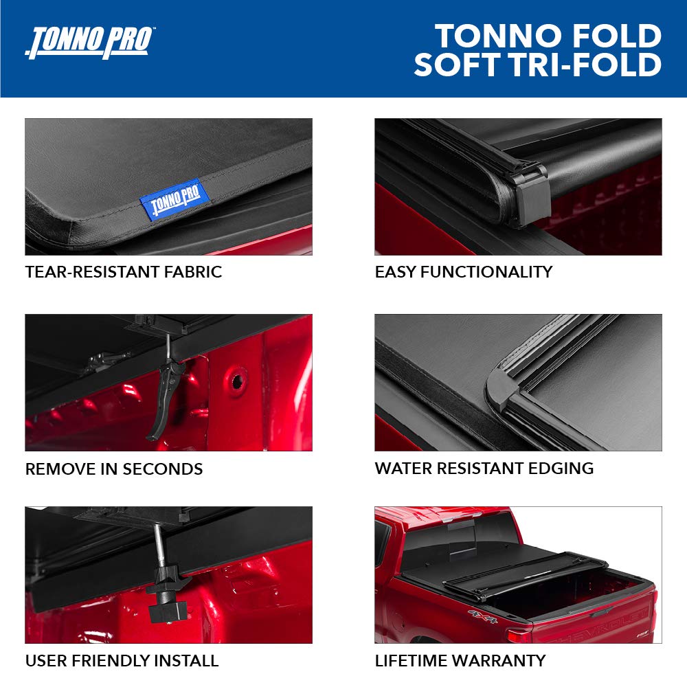 Tonno Pro Tonno Fold Soft Folding Truck Bed Tonneau Cover for Dodge Ram 1500/2500/3500 (2009-2020) | 5'7