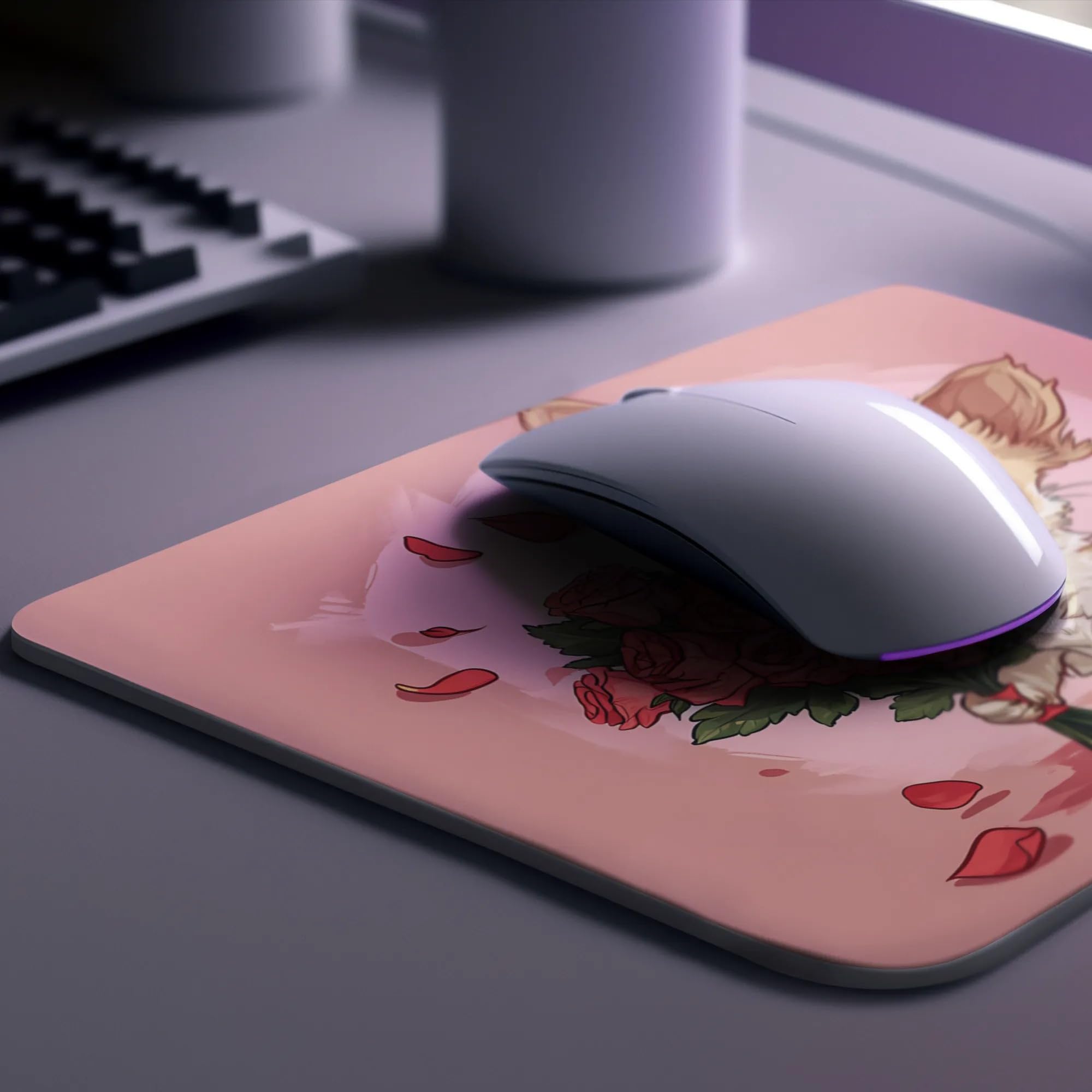 Cute Chihuahua Dog with Flowers Non-Slip Rubber Mouse Pad - Perfect for Home Office, Gaming Desk, Computer & Laptop Use - Ideal Gift for Dog Lovers (Ergonomic Comfort for Work & Play)